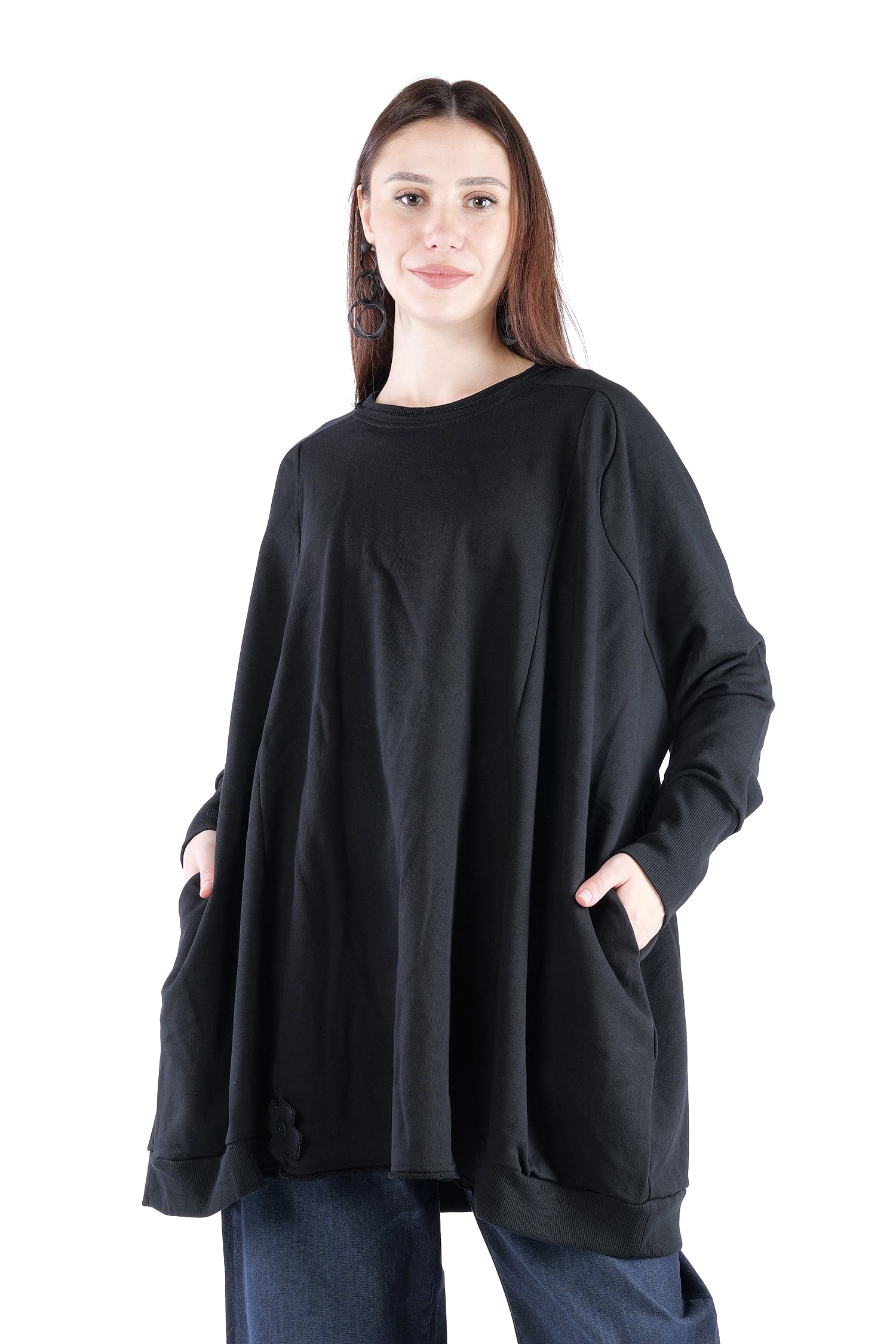 Oversize Sweatpullover - Schwarz - 2139
