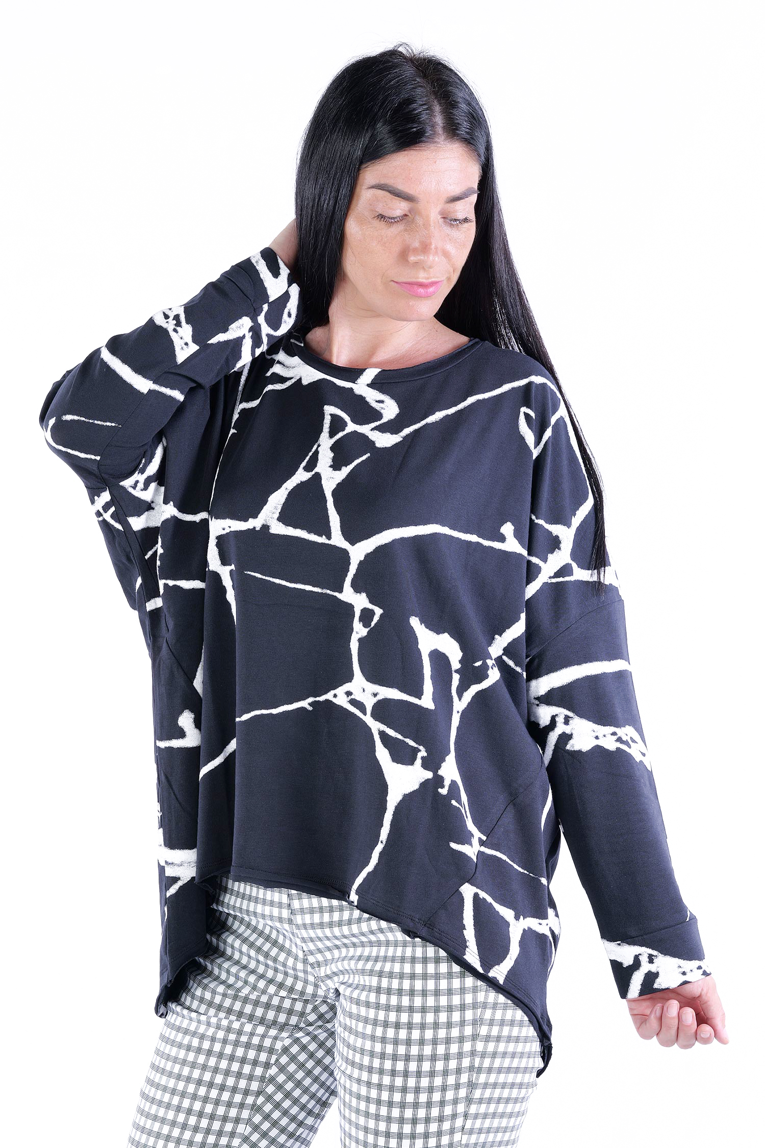 Jerseypullover - Print on black - 252.02.05