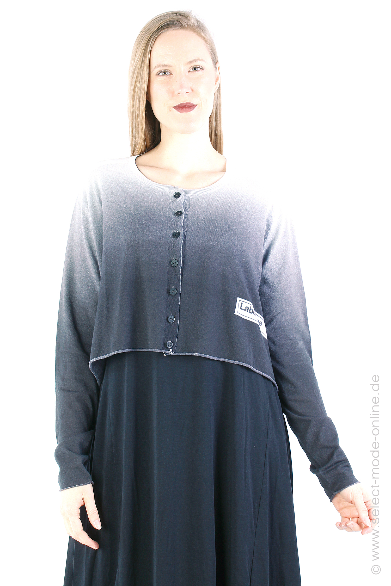 Short knit jacket - Black Print - 1243207104