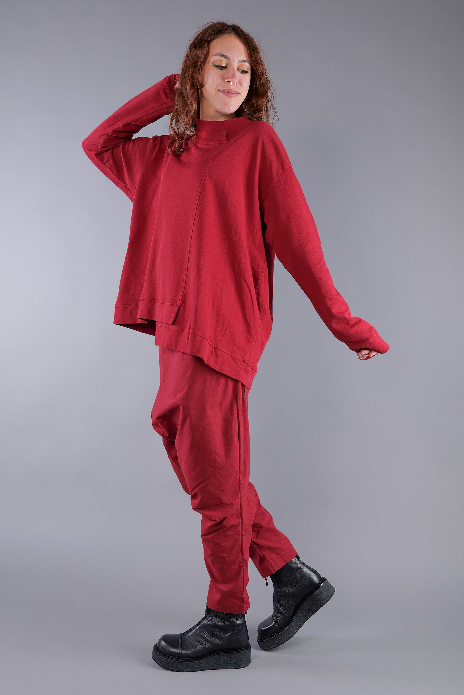 Asymmetrischer Sweater - Lava - 2263290501