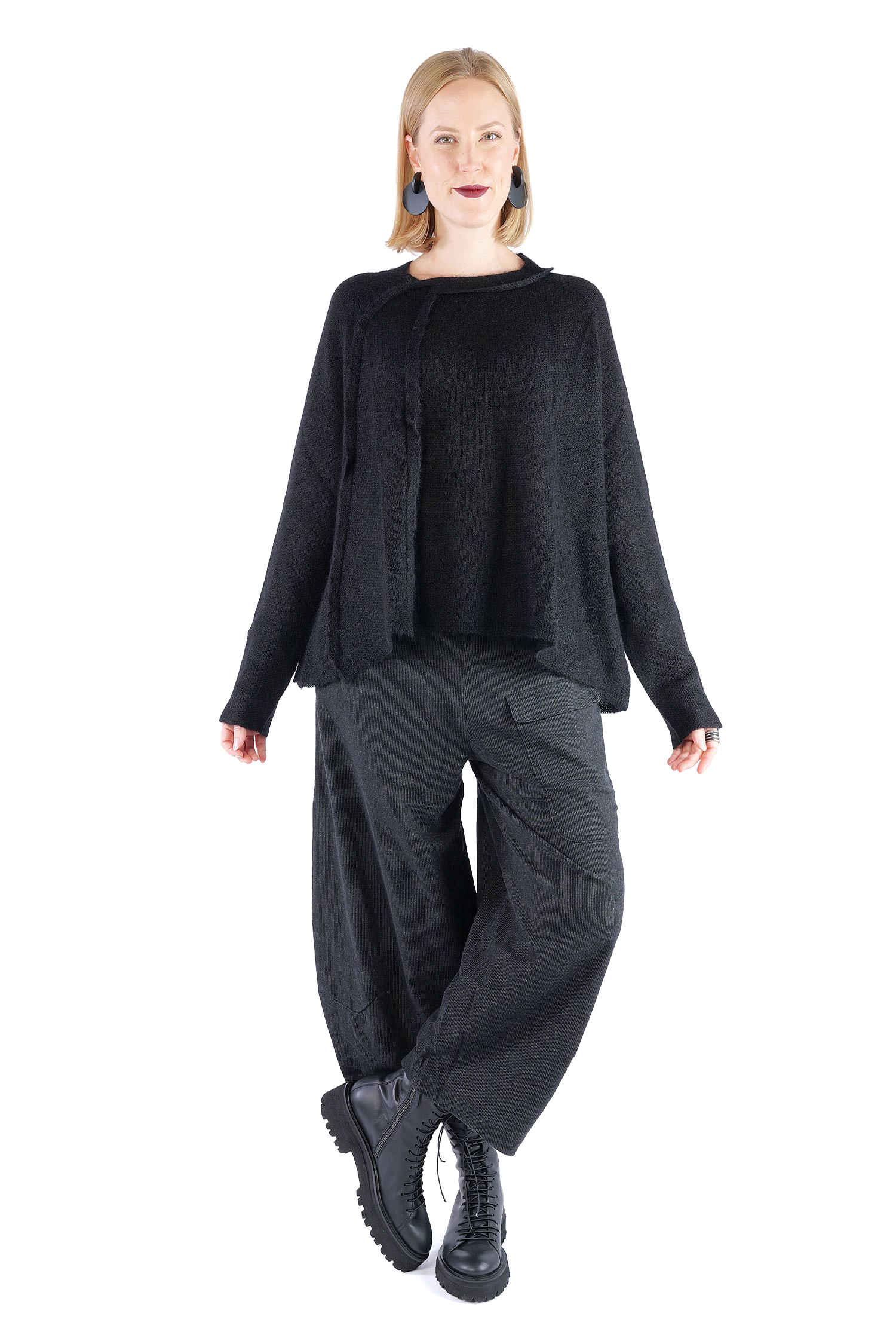Oversize Strickpullover - Schwarz - 2262450703