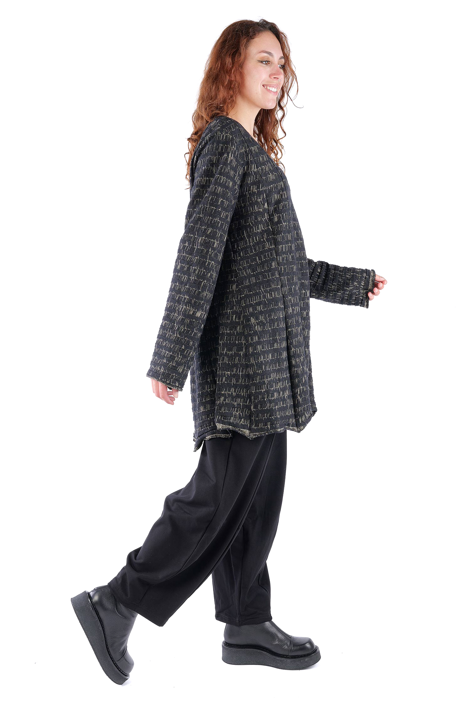 Stricktunika - Black melange - X9076-X