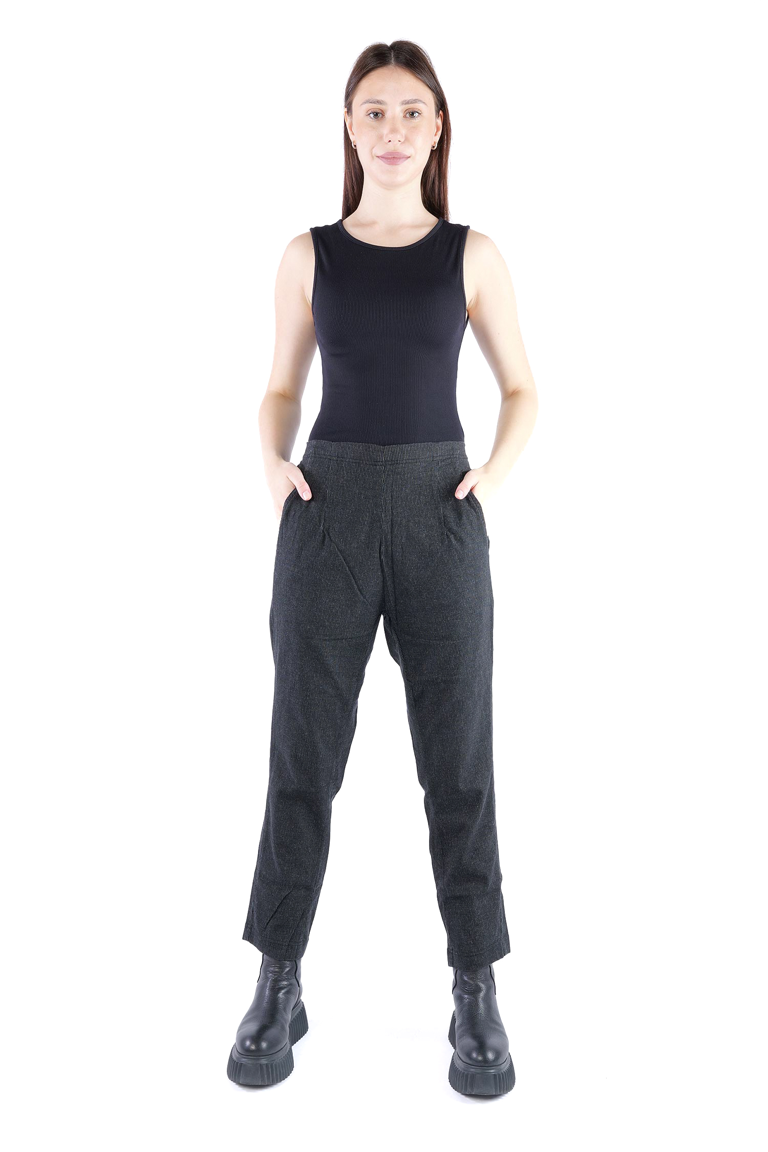 Legere Nadelstreifen Hose - Black stripe - 2263410103