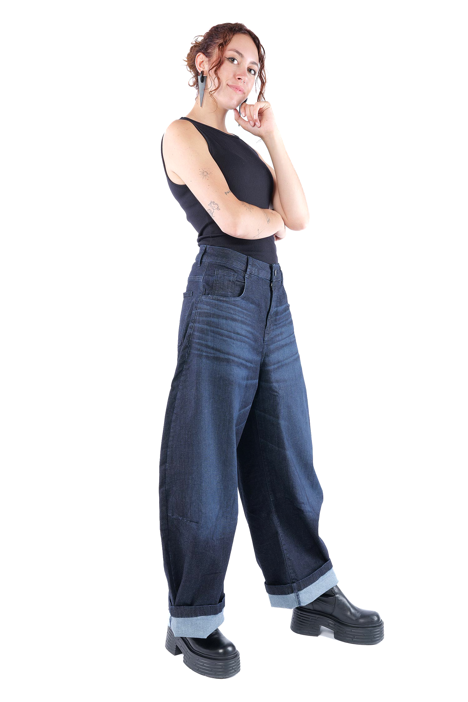 Tulpige Jeanshose - Darkblue - 10018
