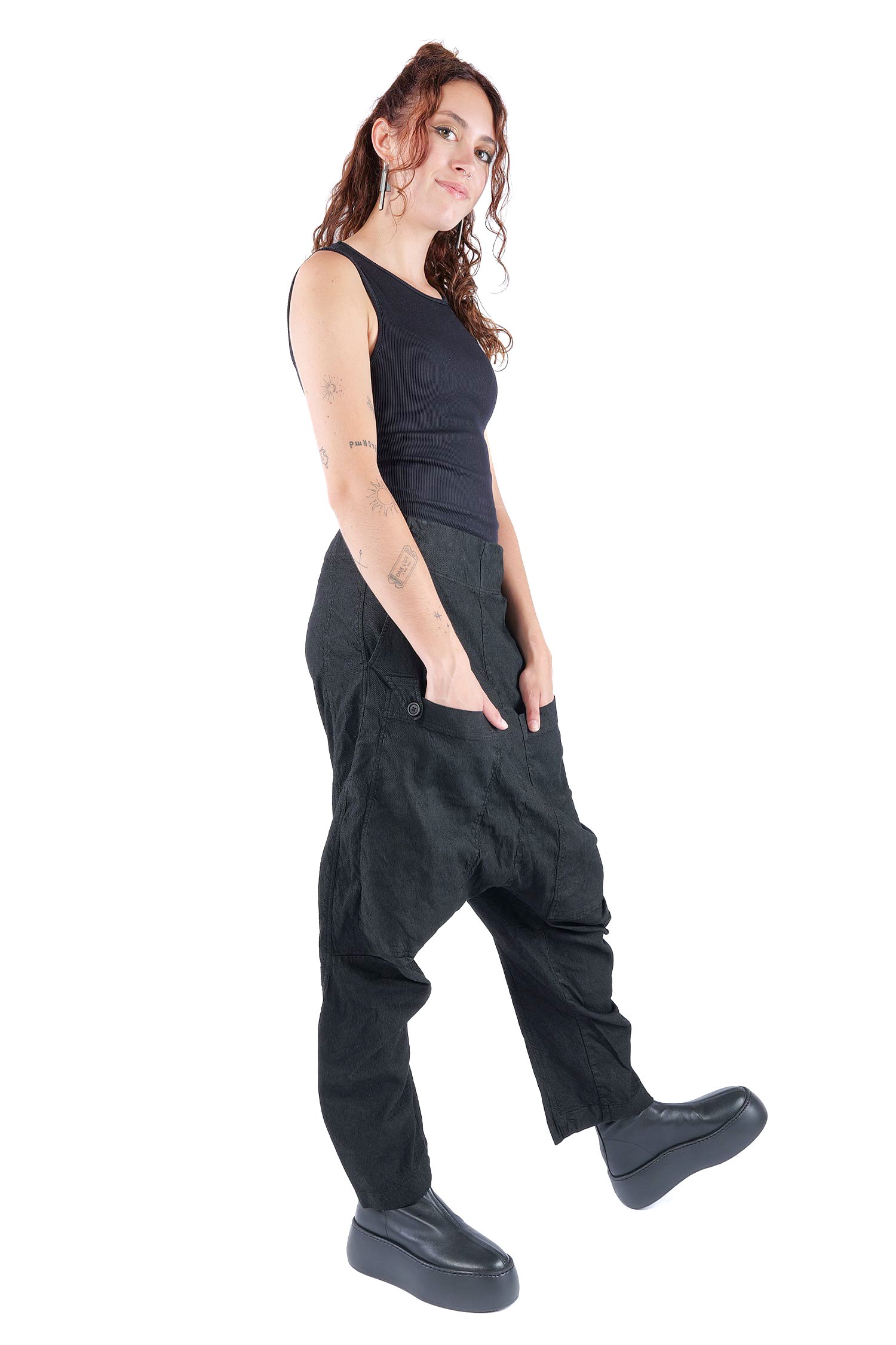Low crotch pants - Black - 2262120102
