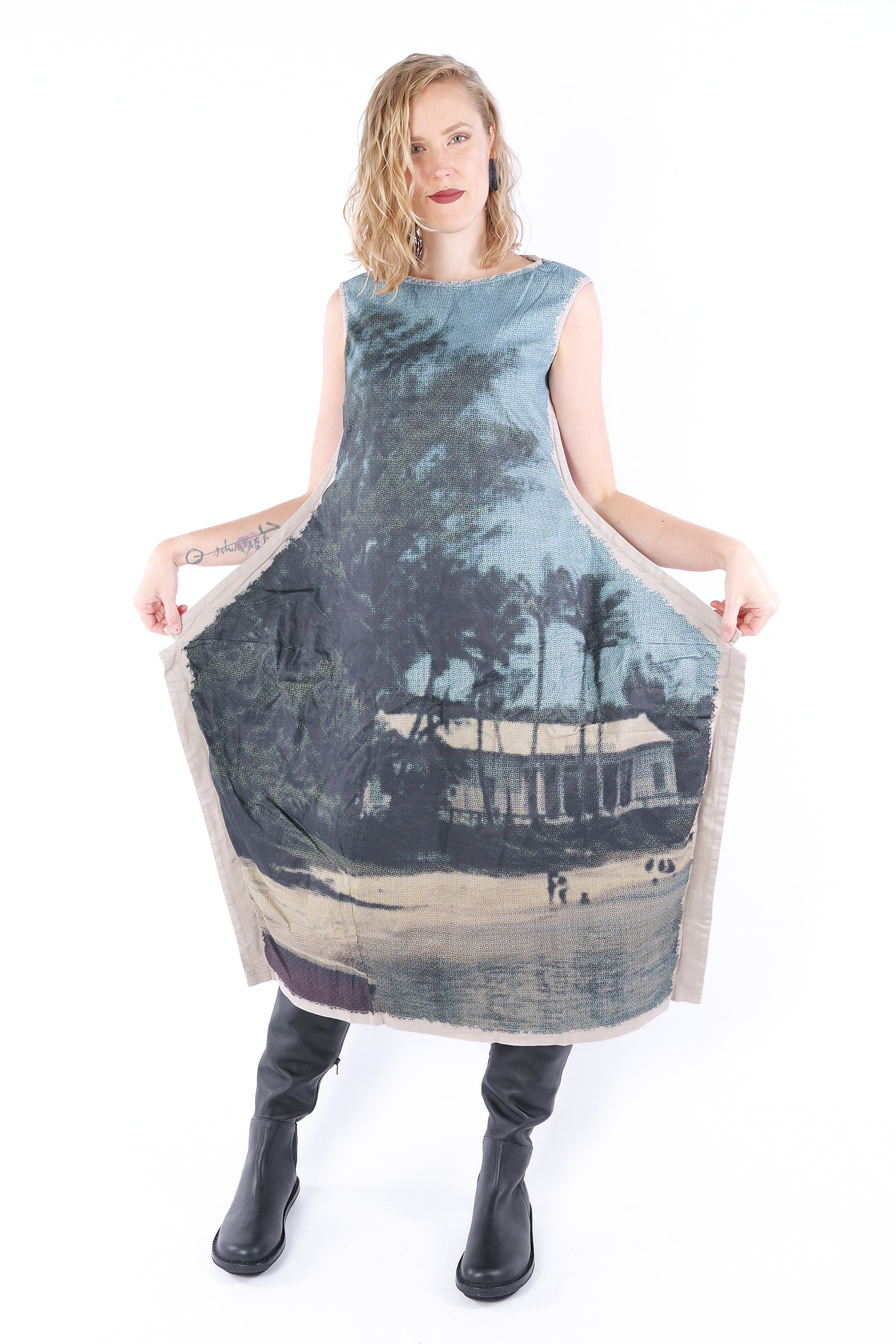 Bedrucktes Kleid - Scene print - 2252110909