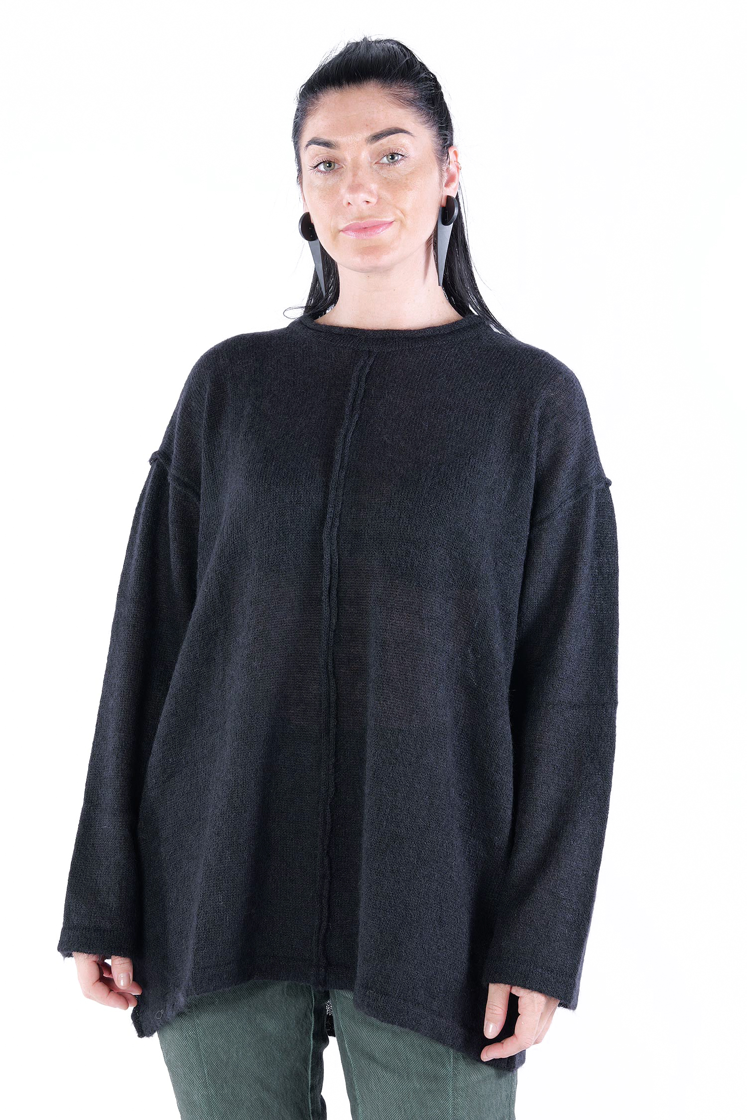 Feinstrick Tunika - Schwarz - Allana