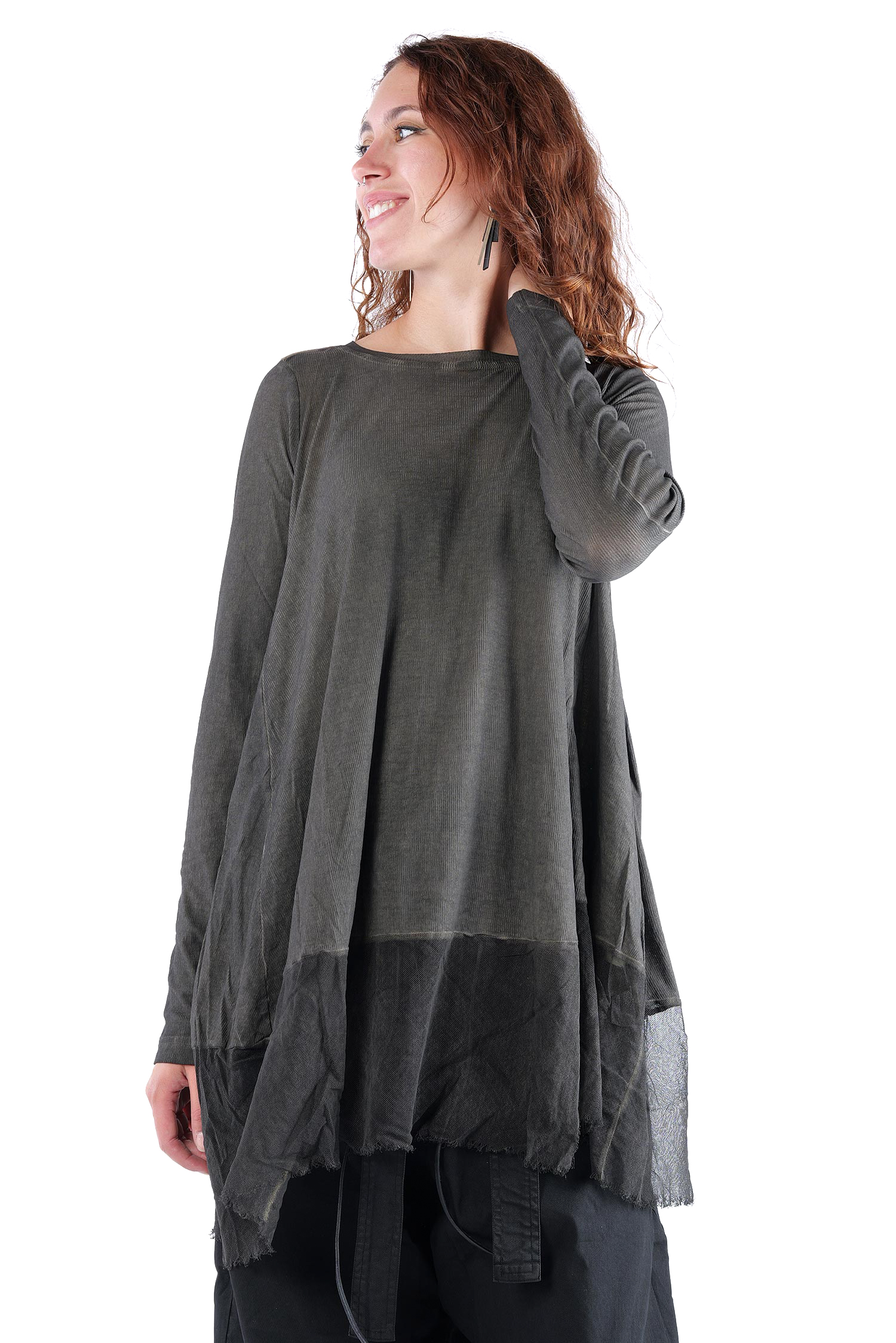 Rippjersey Tunika - Black cloud - 2262340904