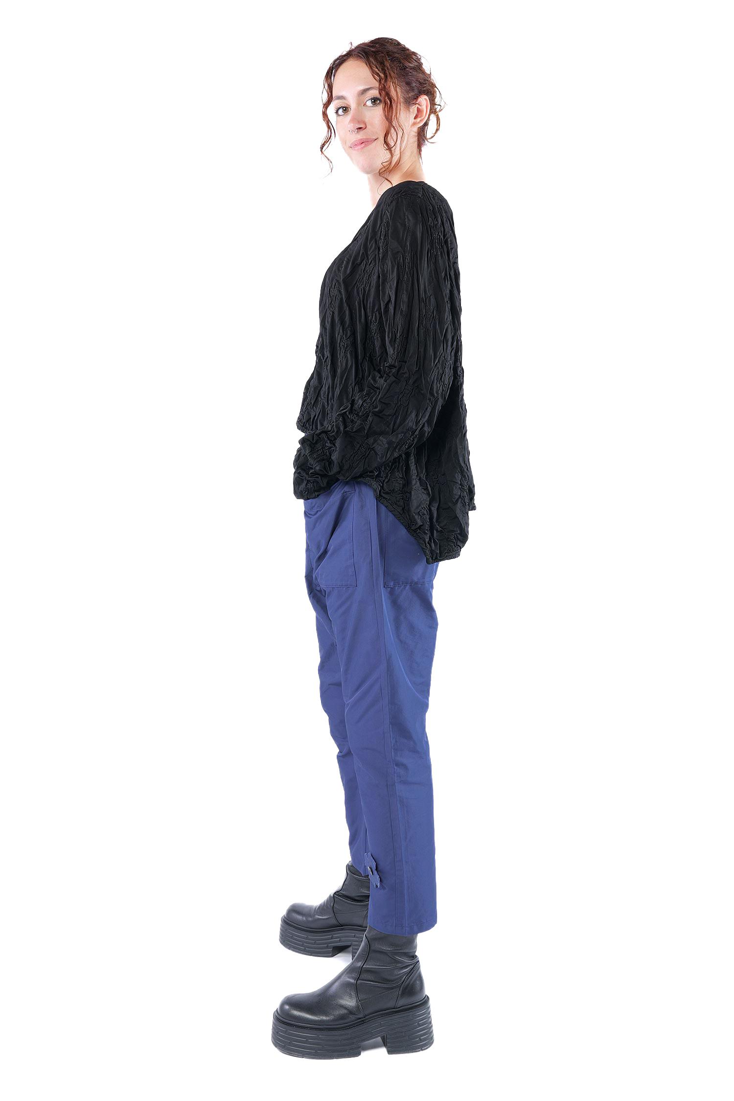 Oversize Stepppullover - Schwarz - Innenlaut