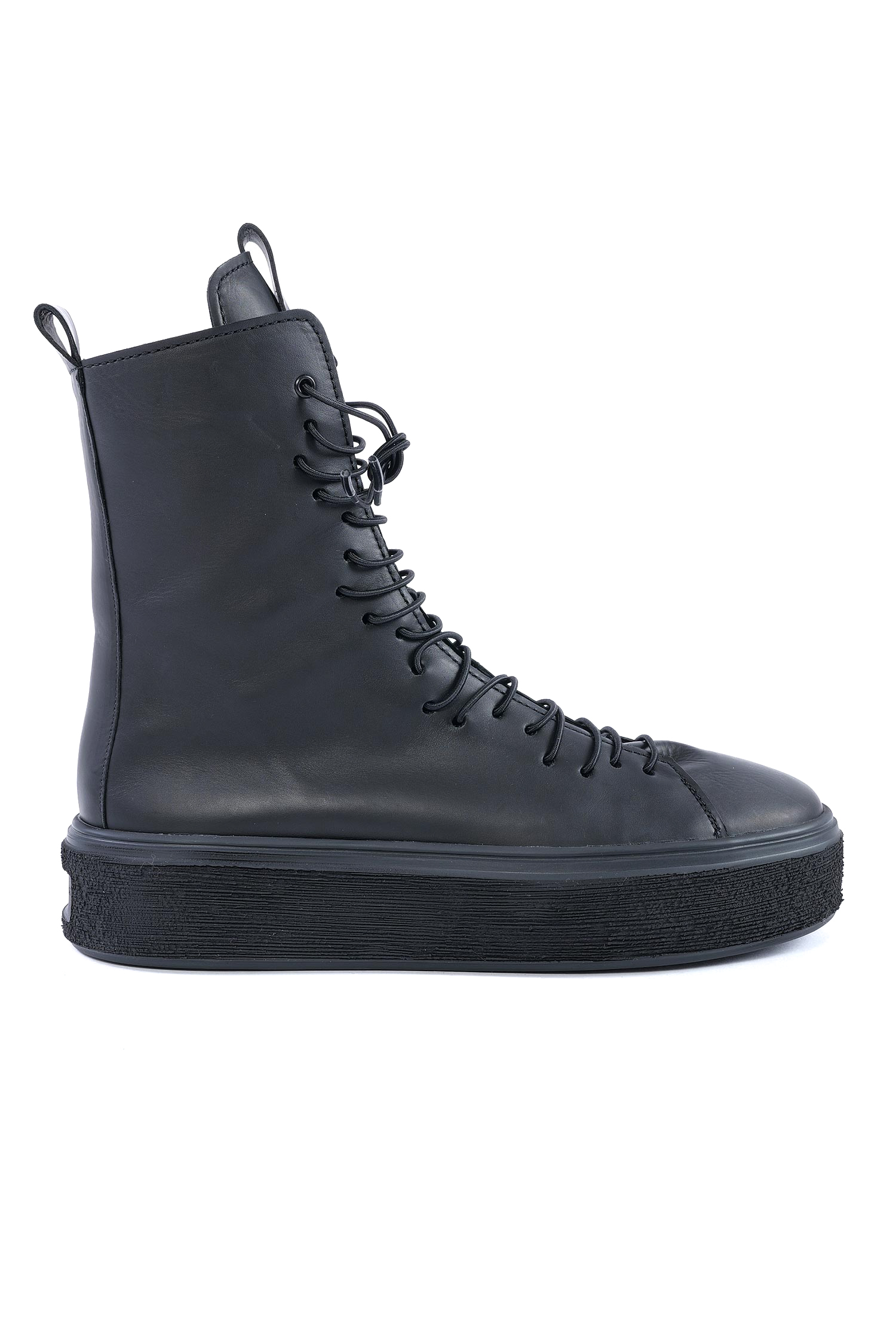 High-top leather sneakers - Black - 907108