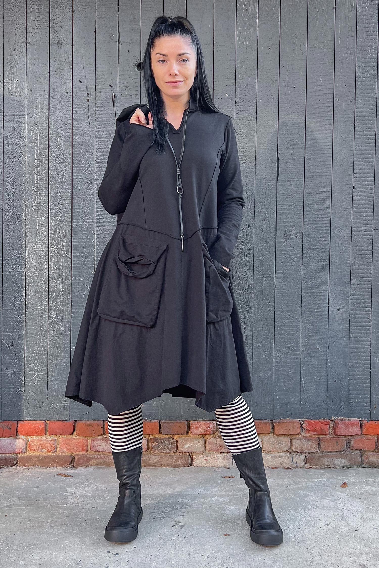 A-Linien Kleid - Schwarz - 25566