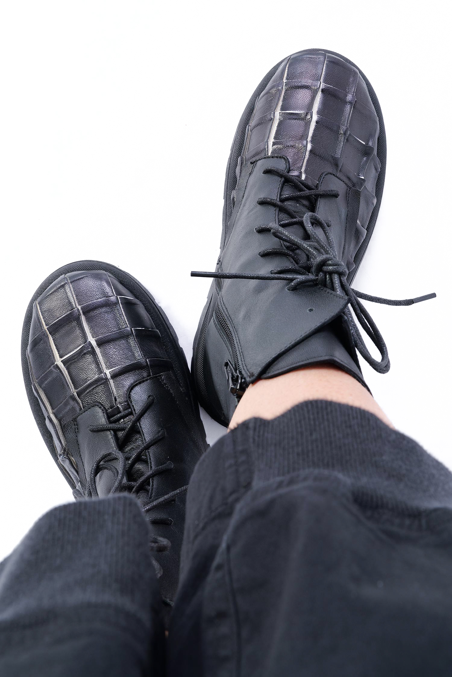 Leder Boots - Schwarz - Rue