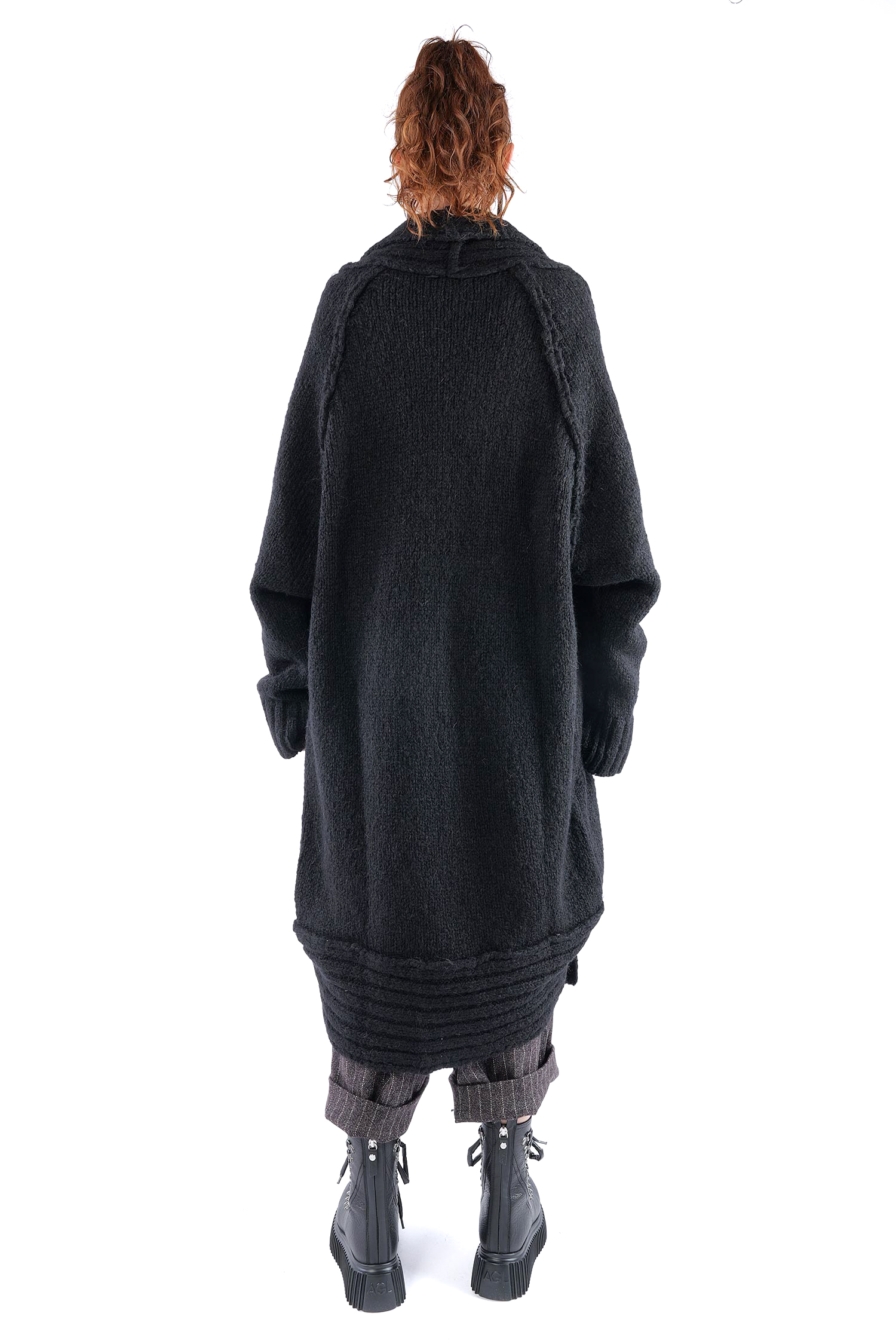 Oversize Cardigan - Schwarz - Serpent