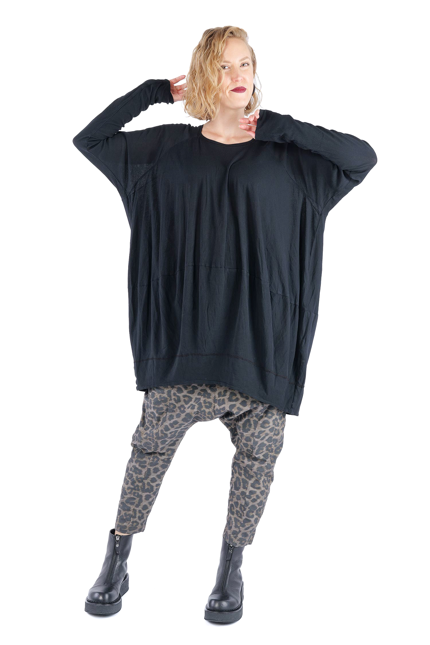 Oversize Tunika - Schwarz - 2261140515