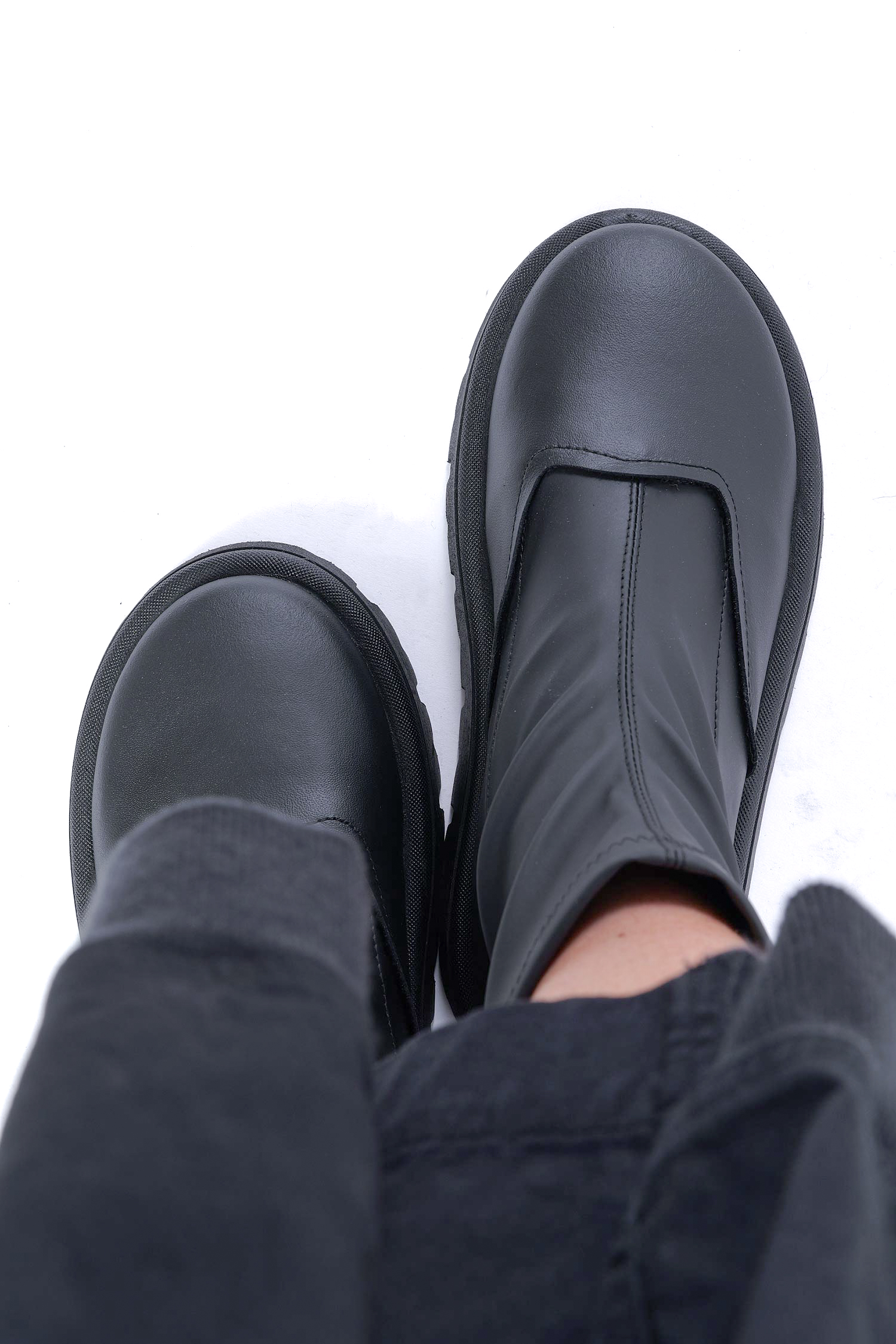Stretchleder Boots - Schwarz - Alice