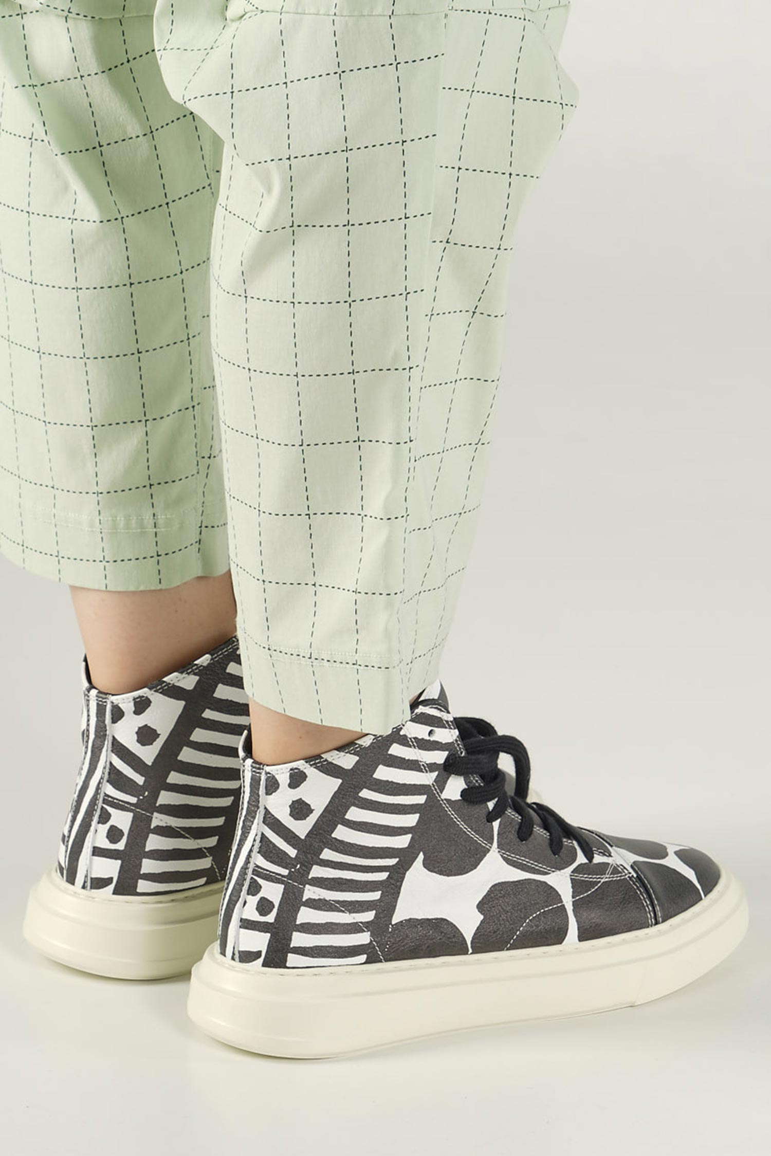 Leder Sneaker - Offwhite print - 1263985203