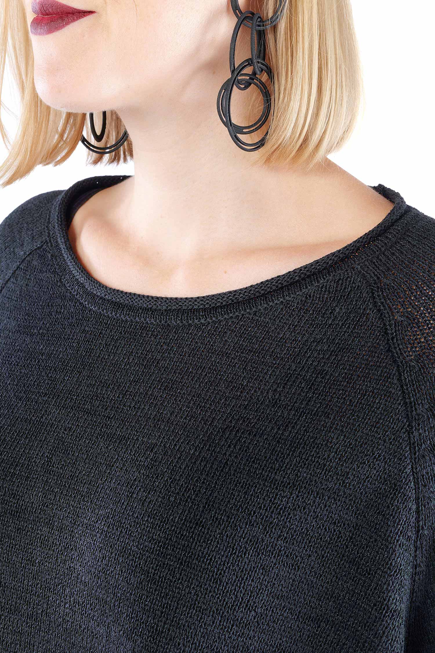Oversized knitted pullover - Black stripe - 2263720703