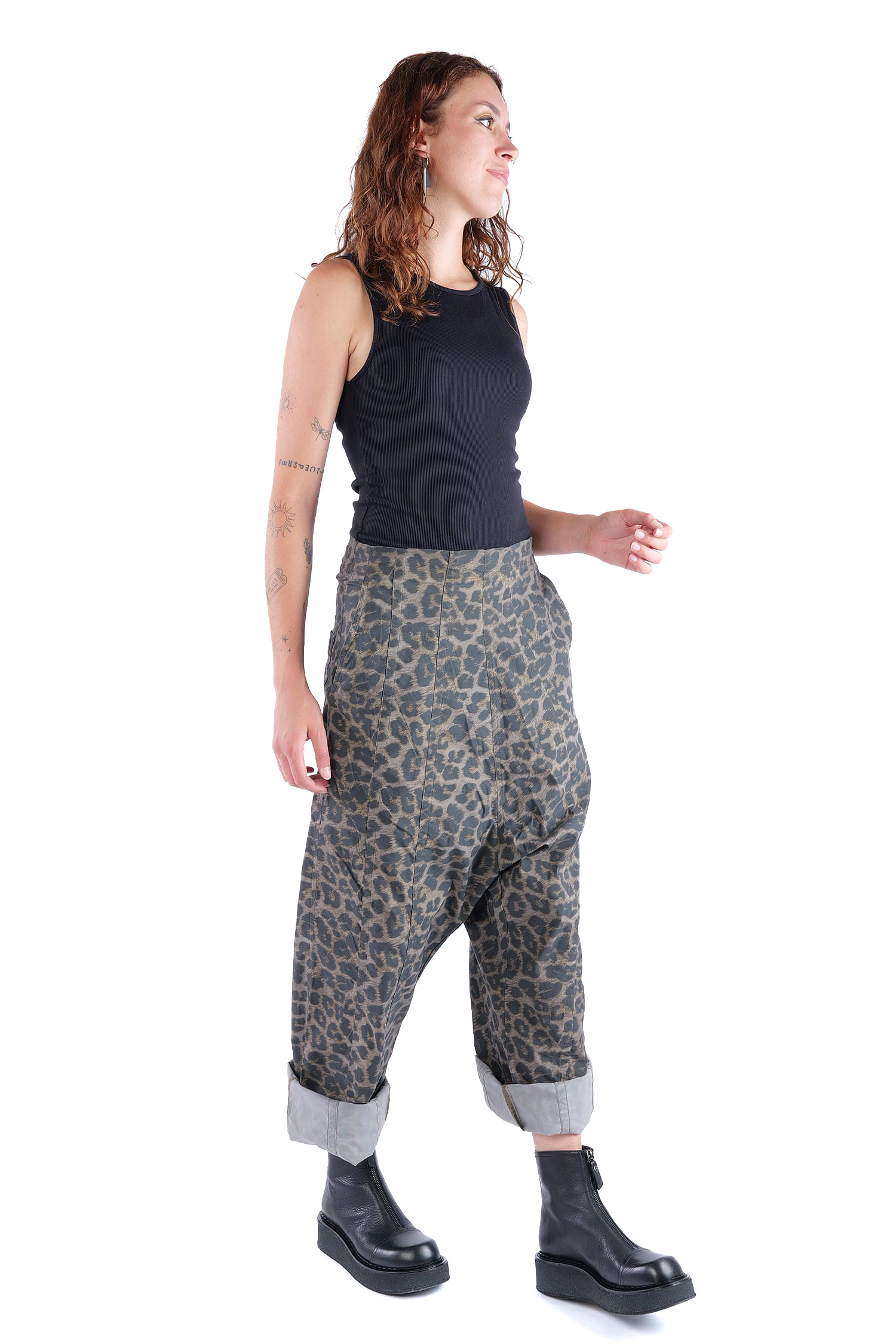Weite Stretchhose - Leo black cloud - 2261390106