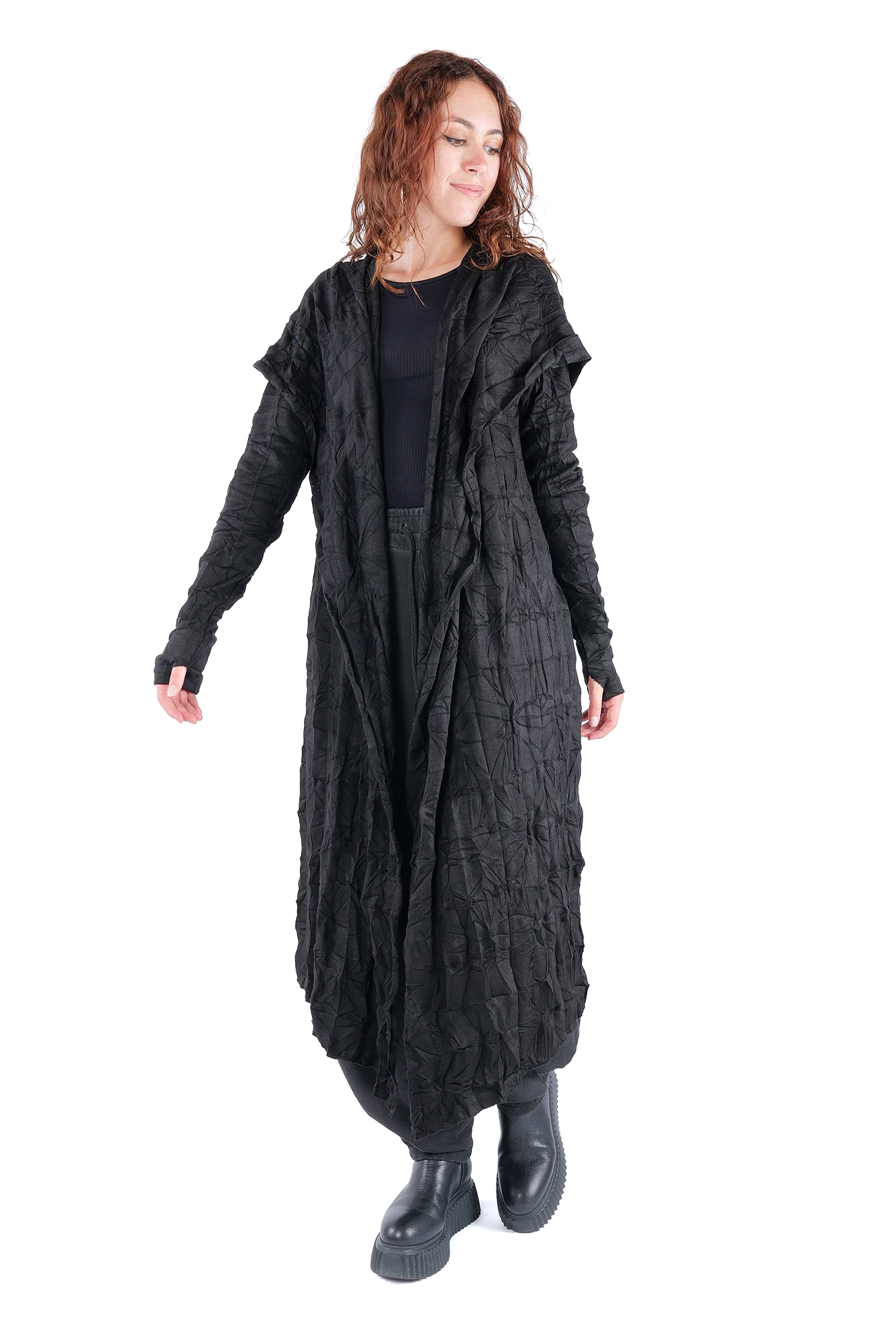 Long cardigan - Black - W5446