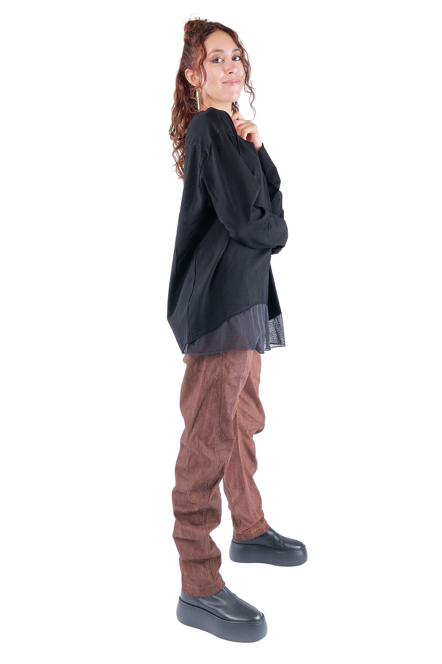 Shirt mit Tüll - Schwarz - 2263510502