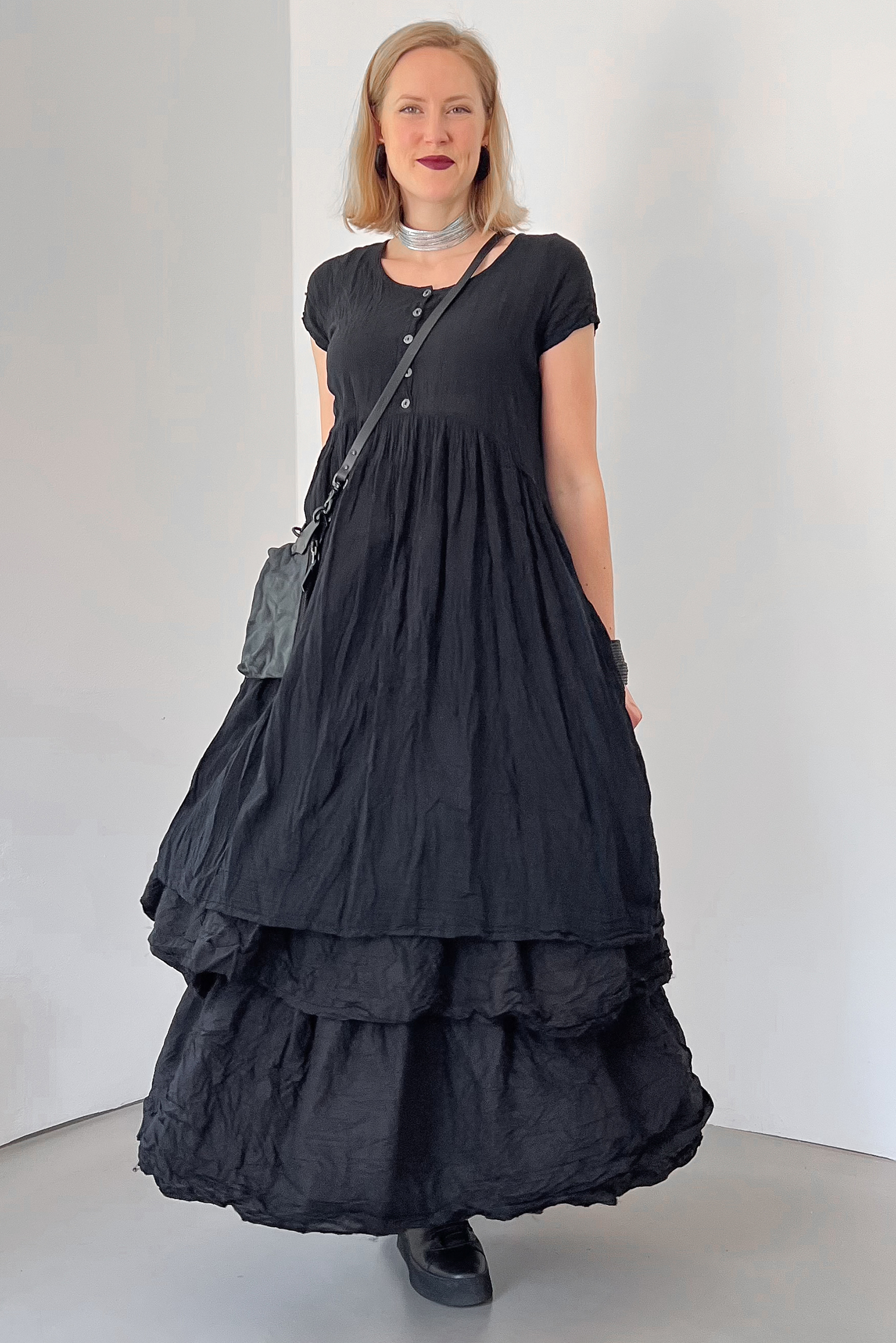 Gekräschtes Kleid - kaviar - Nähcafe - 140308
