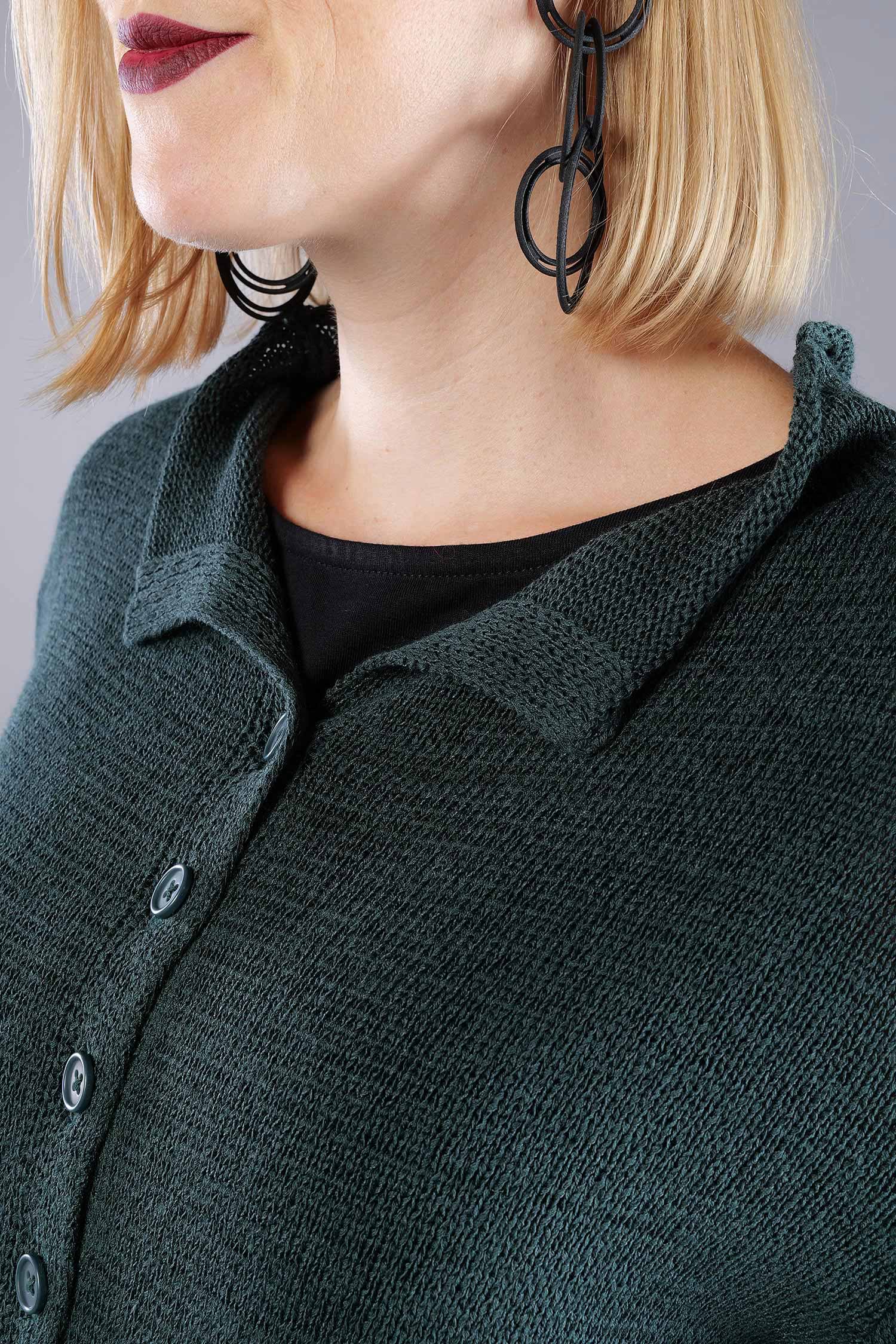 Short knitted jacket - Forest - 2263727111