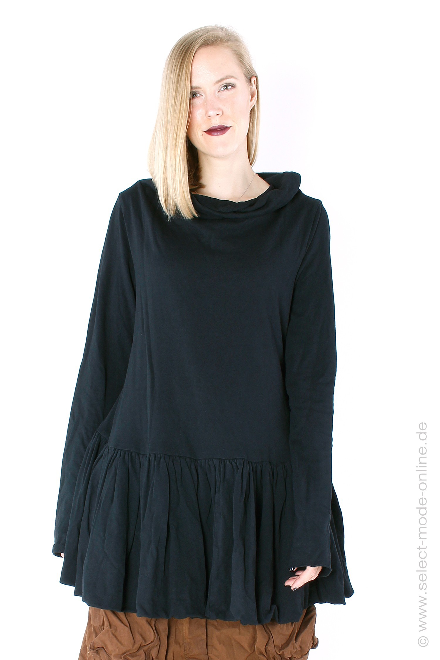 Sweatpullover with ruffles  - black