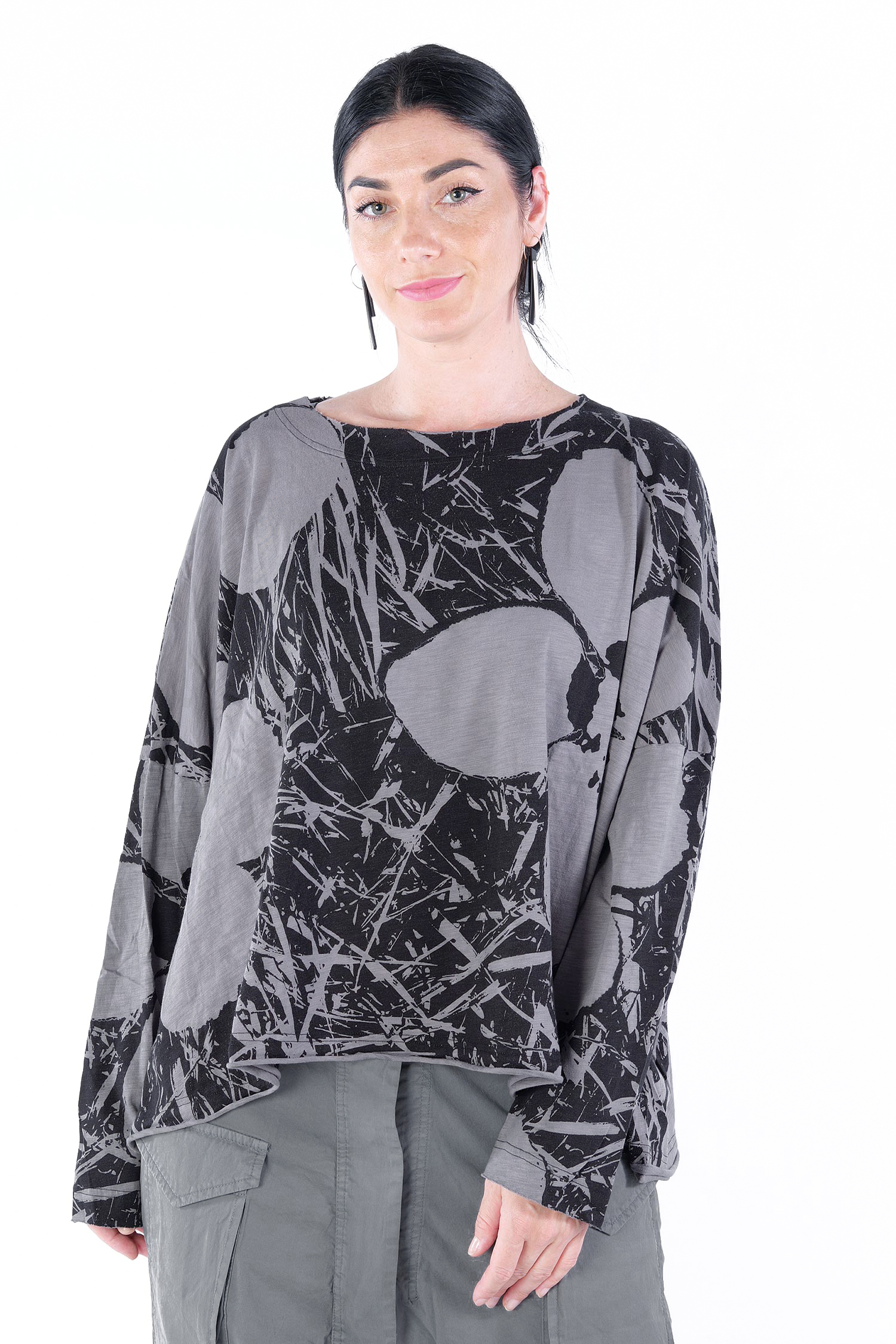Allover print pullover - Black print - 2253640507