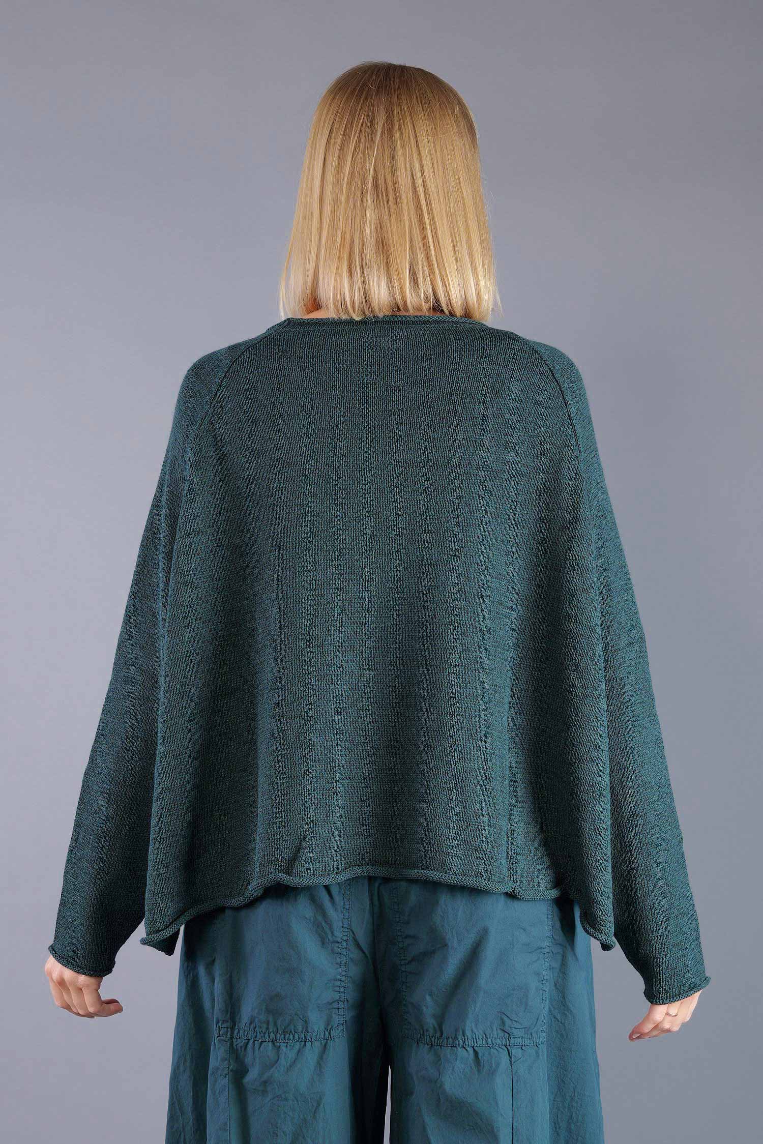 Oversized knitted pullover - Forest - 2263720713