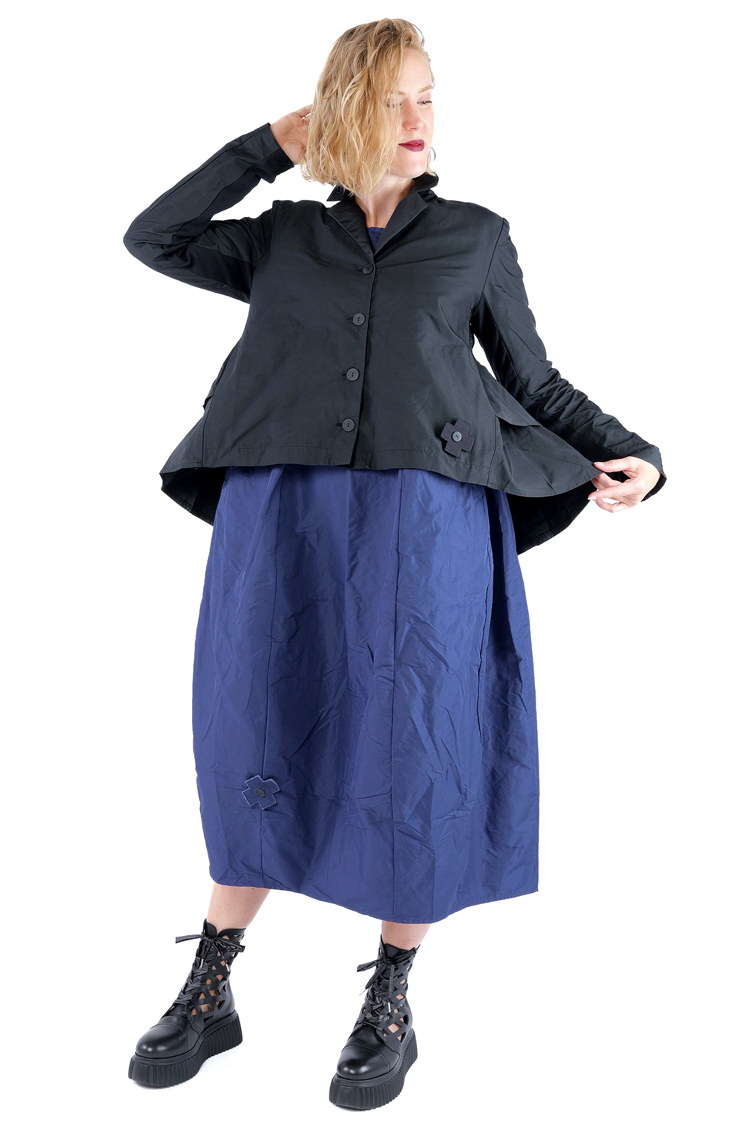 Taftjacke - Schwarz - 8079