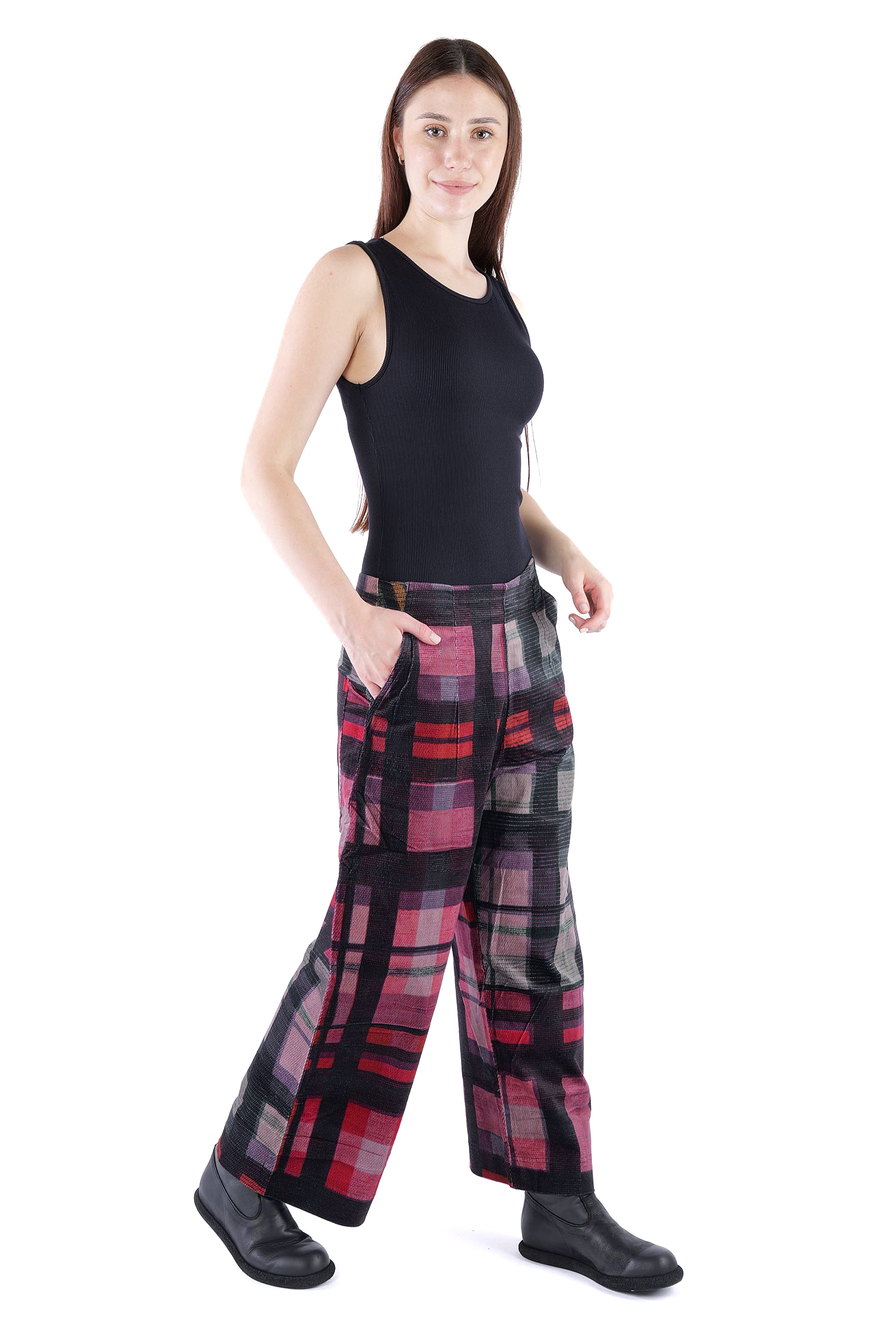 Feincord Culottes - Check multicolor - 2263230103