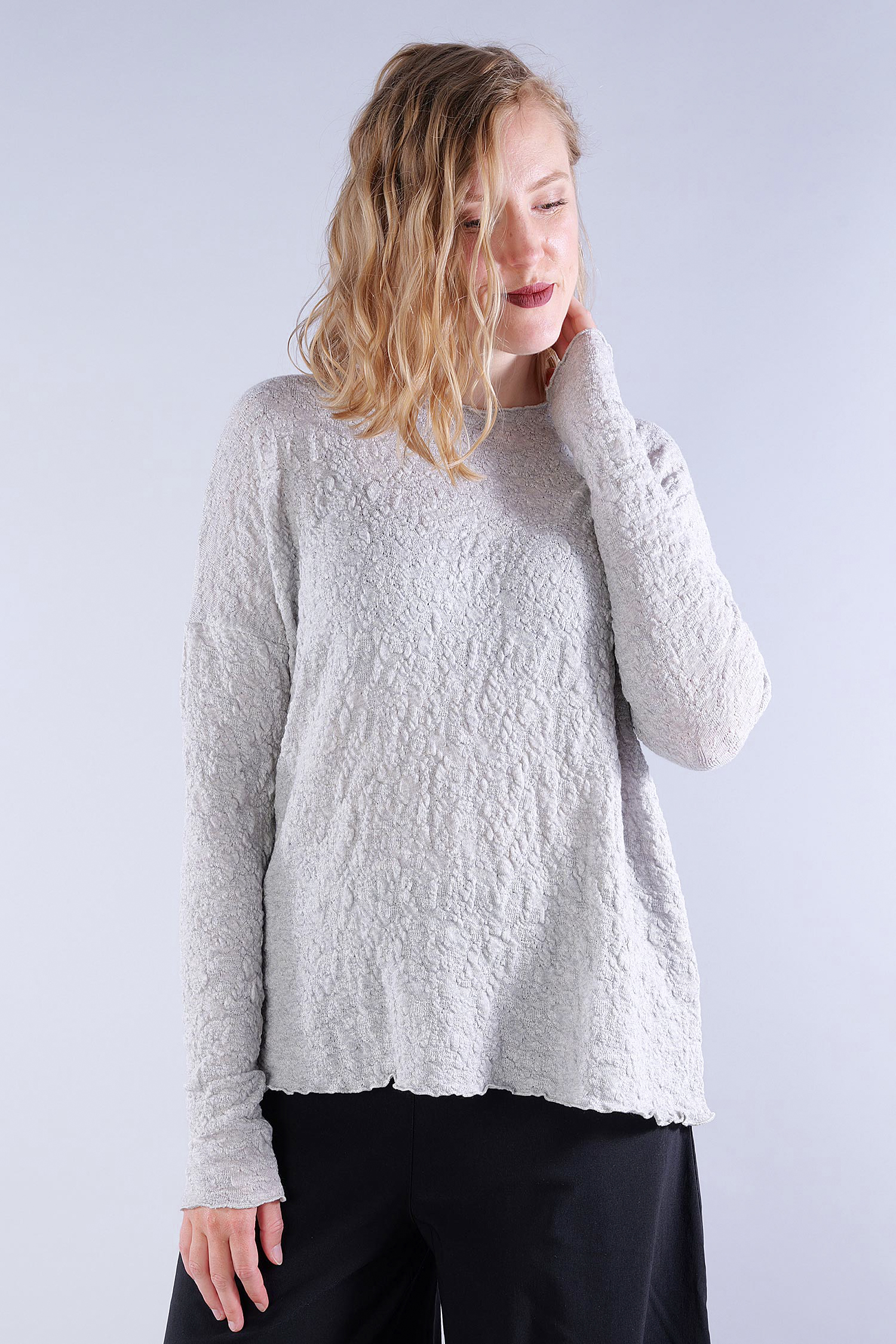 Merino Pullover - dawn grey melange - 4504