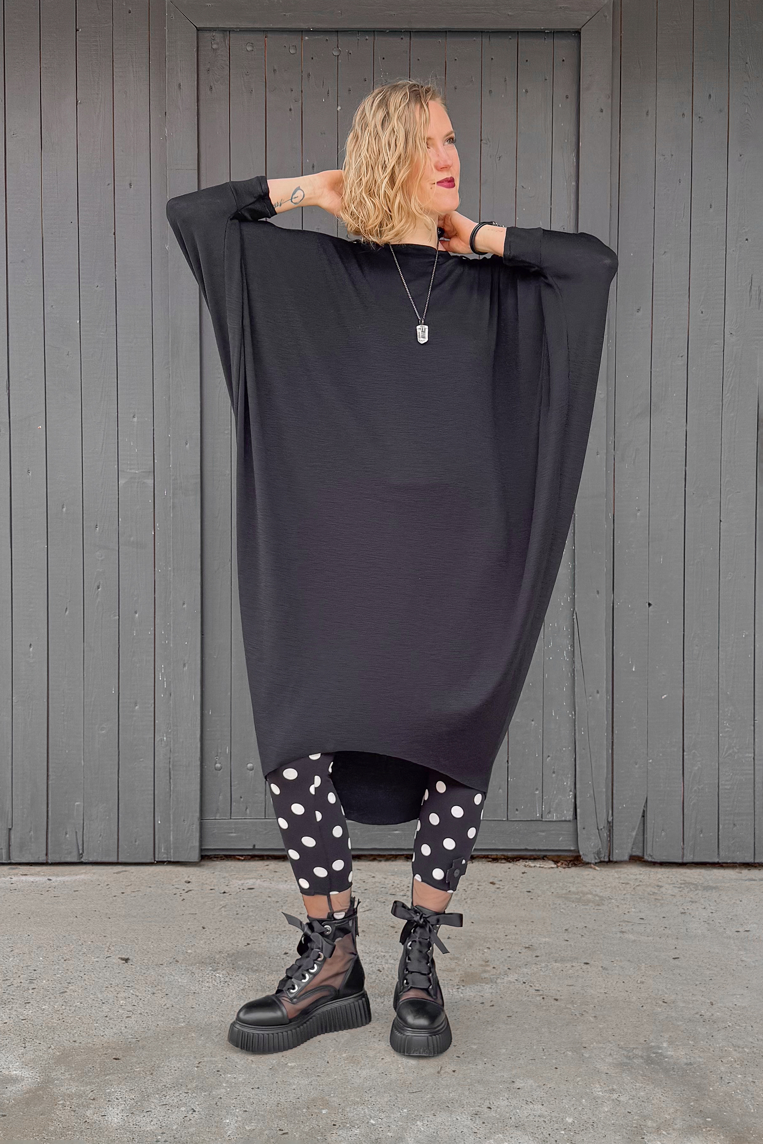 Merino wool dress - Black - 1219