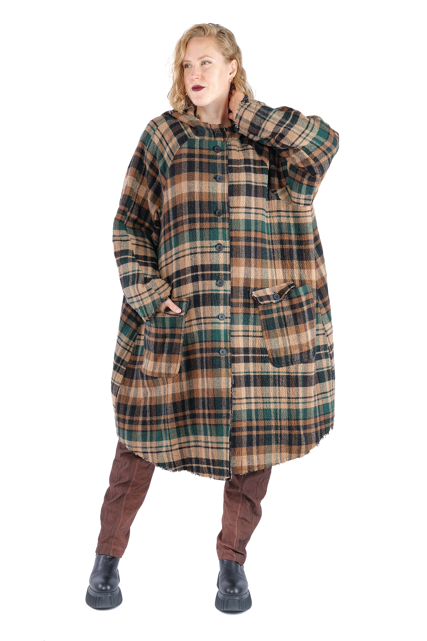 Fransiger Wintermantel - Forest check - 2263281203
