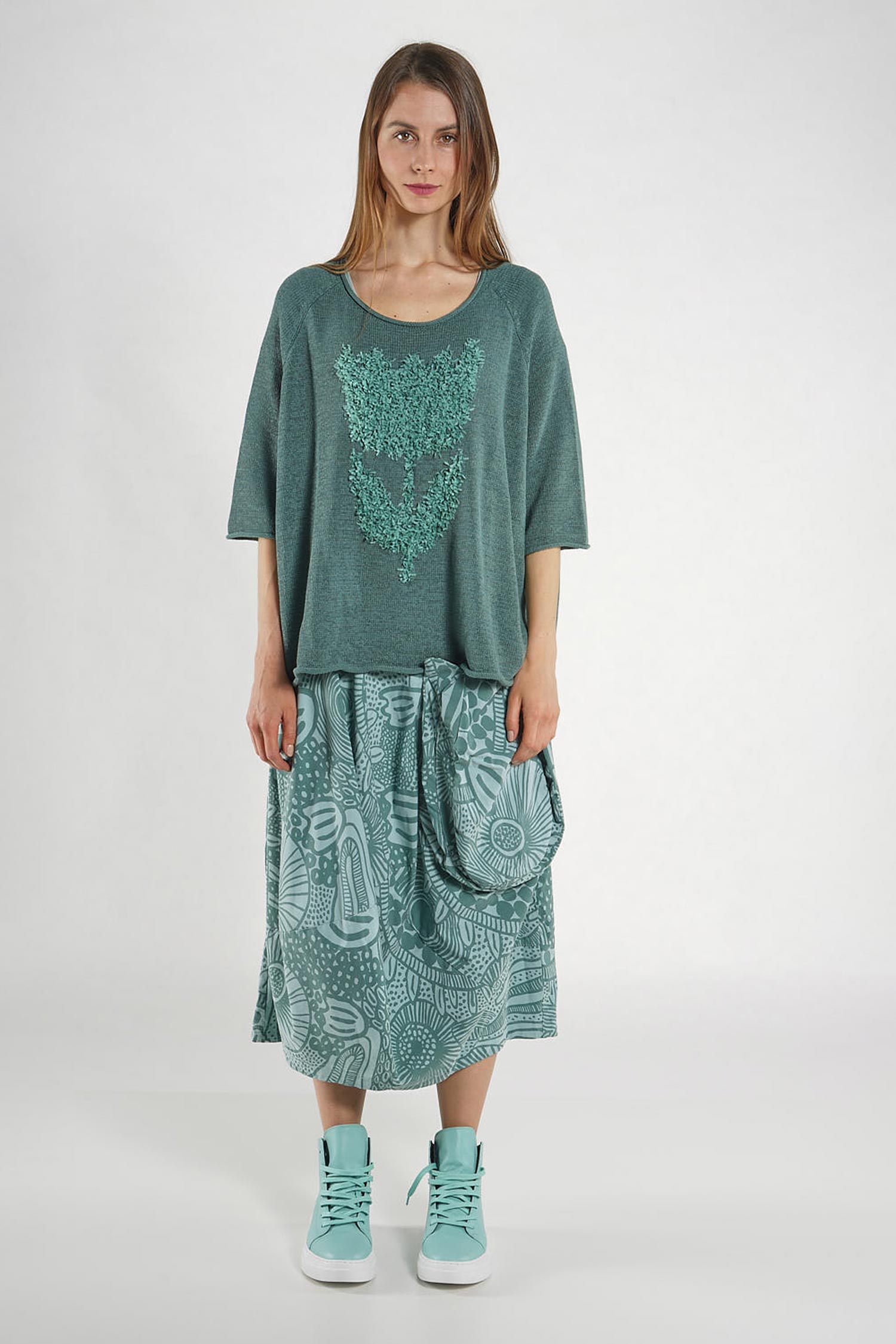 Shirt mit Tulpe - Offwhite jackquard - 1263480704