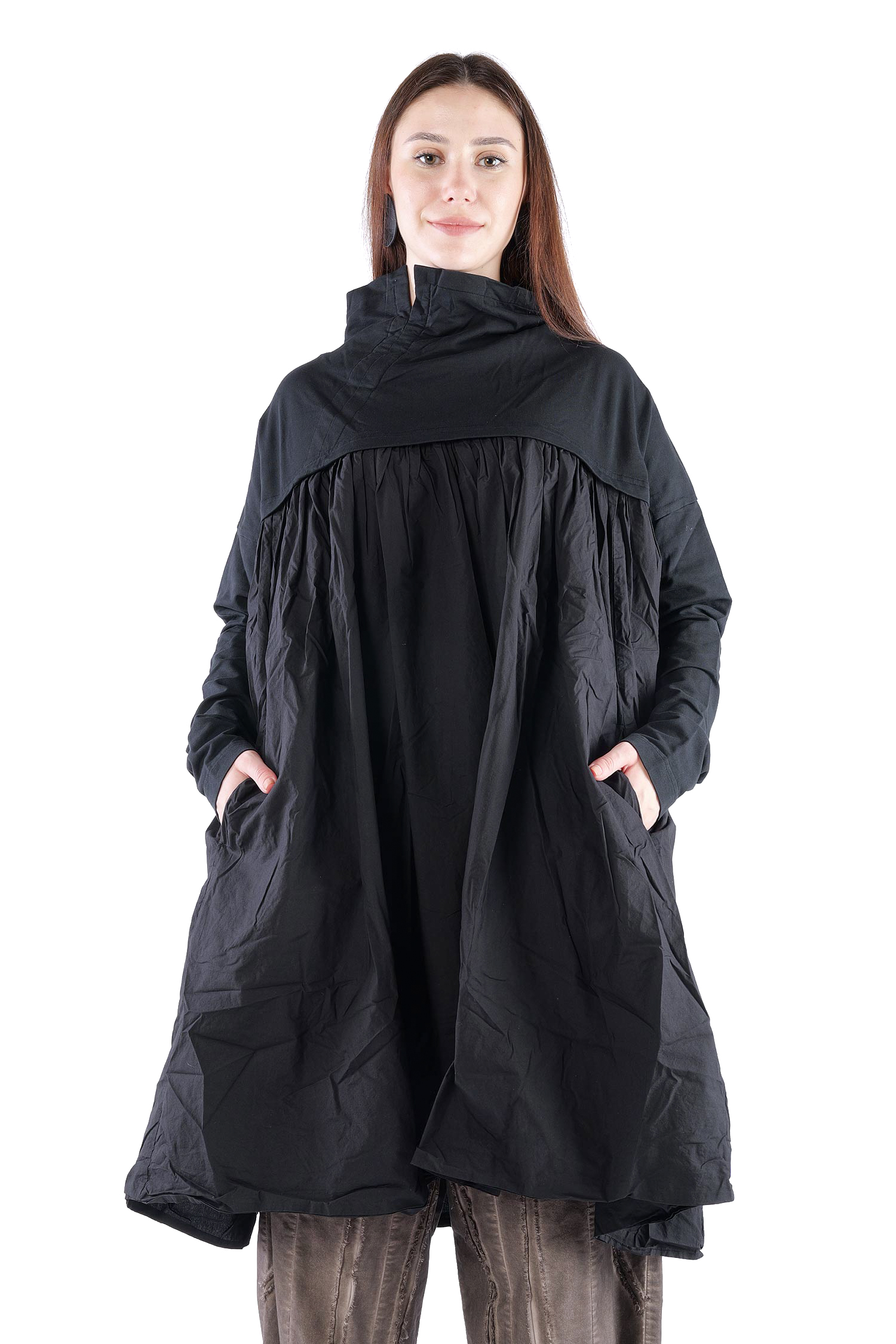 Gerüschte Tunika - Schwarz - 2262280906