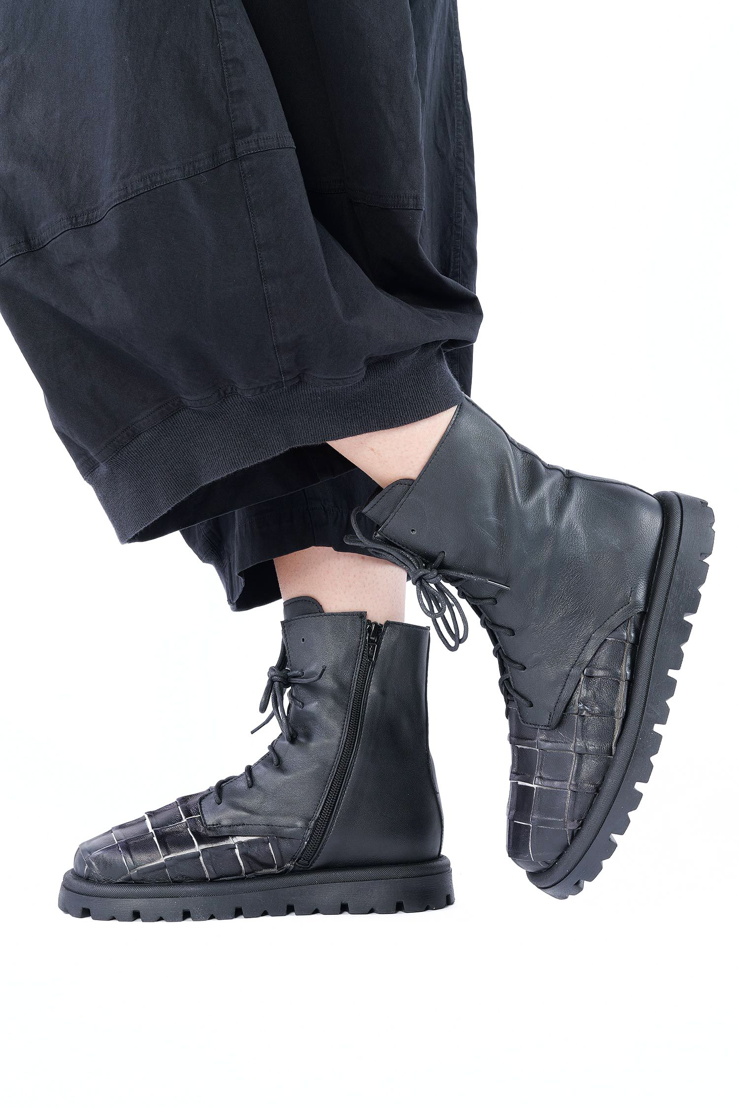 Leder Boots - Schwarz - Rue
