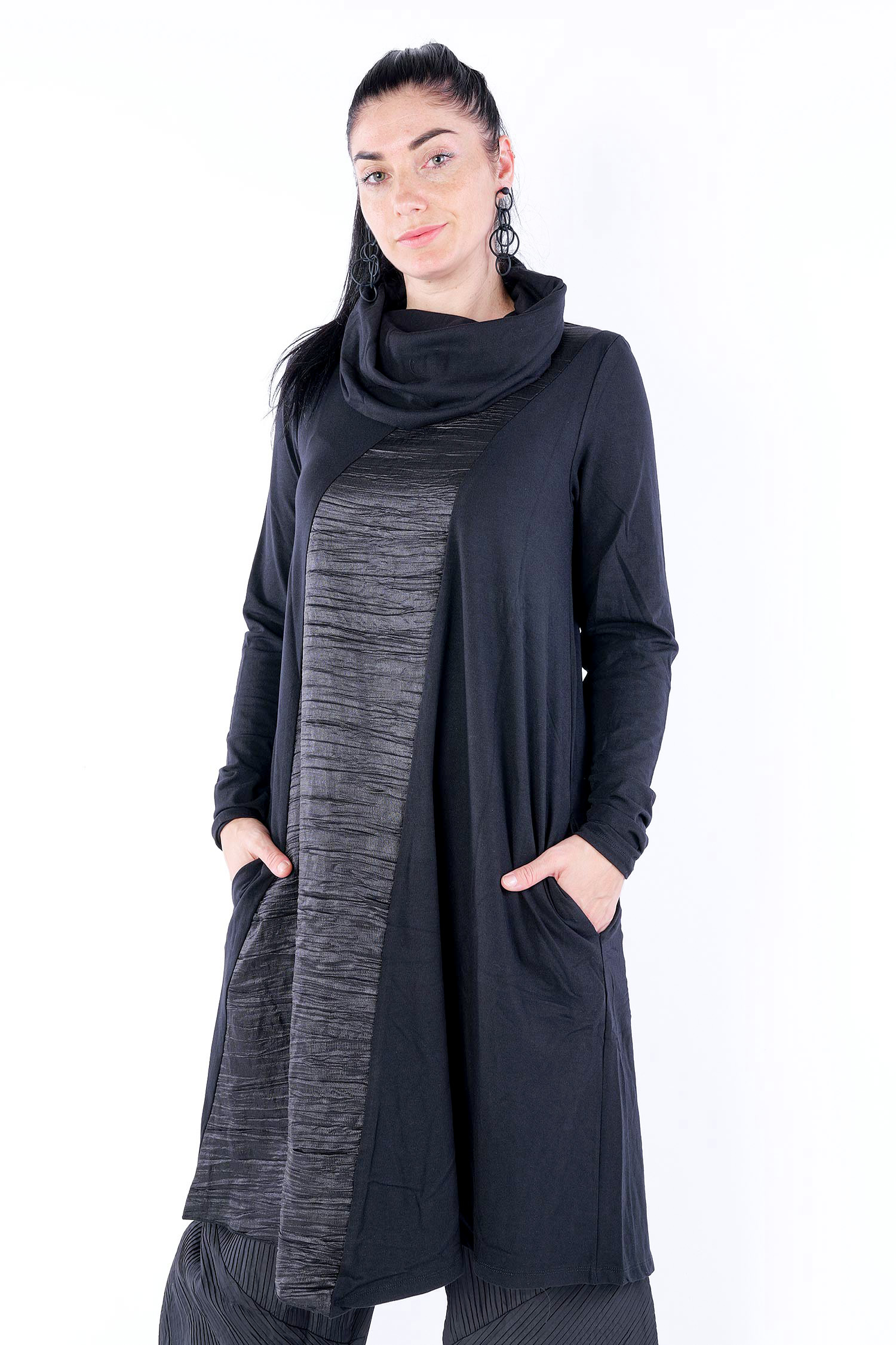 Ausgestelltes Kleid - Schwarz - 766007