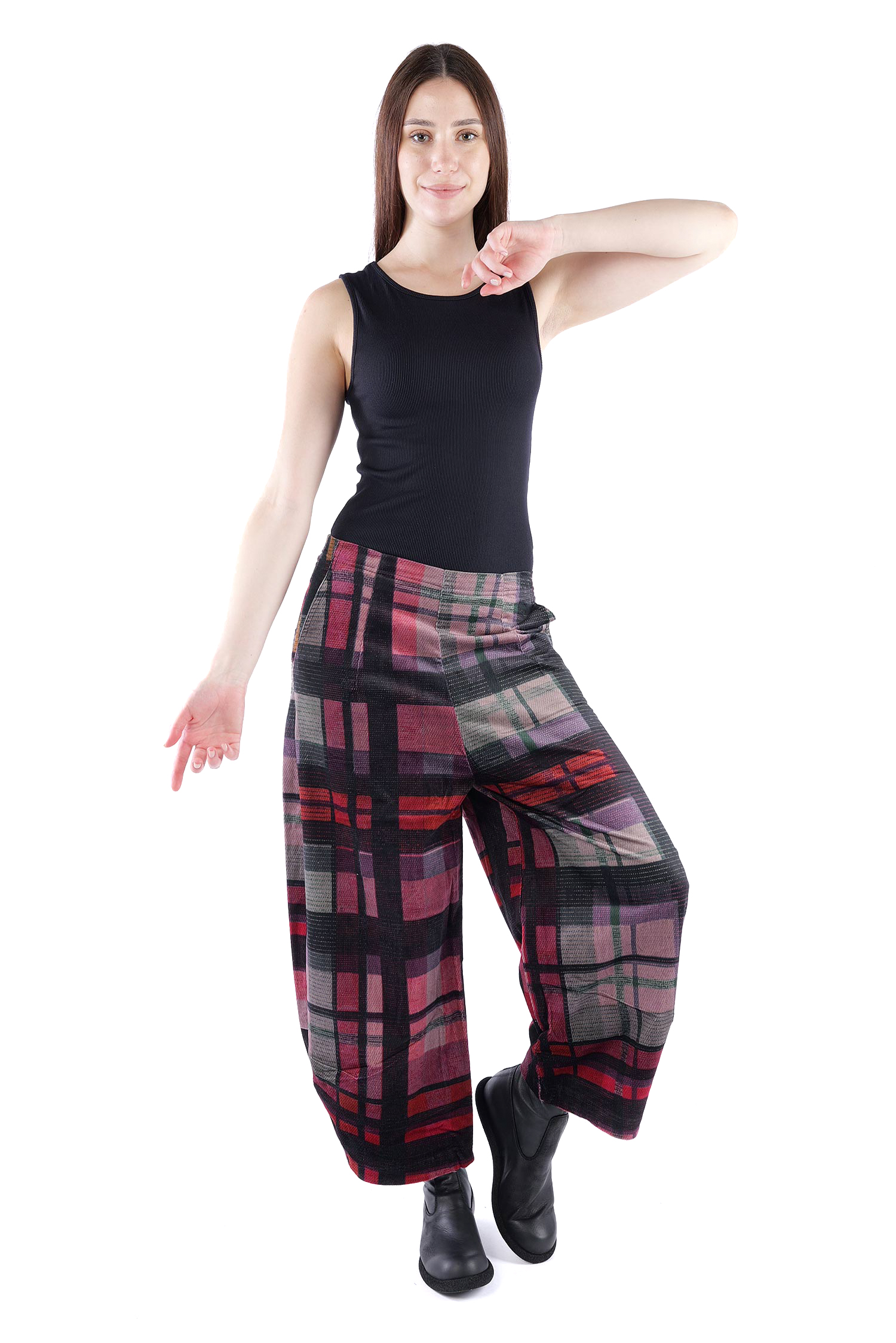 Feincord Hose - Check multicolor - 2263230104