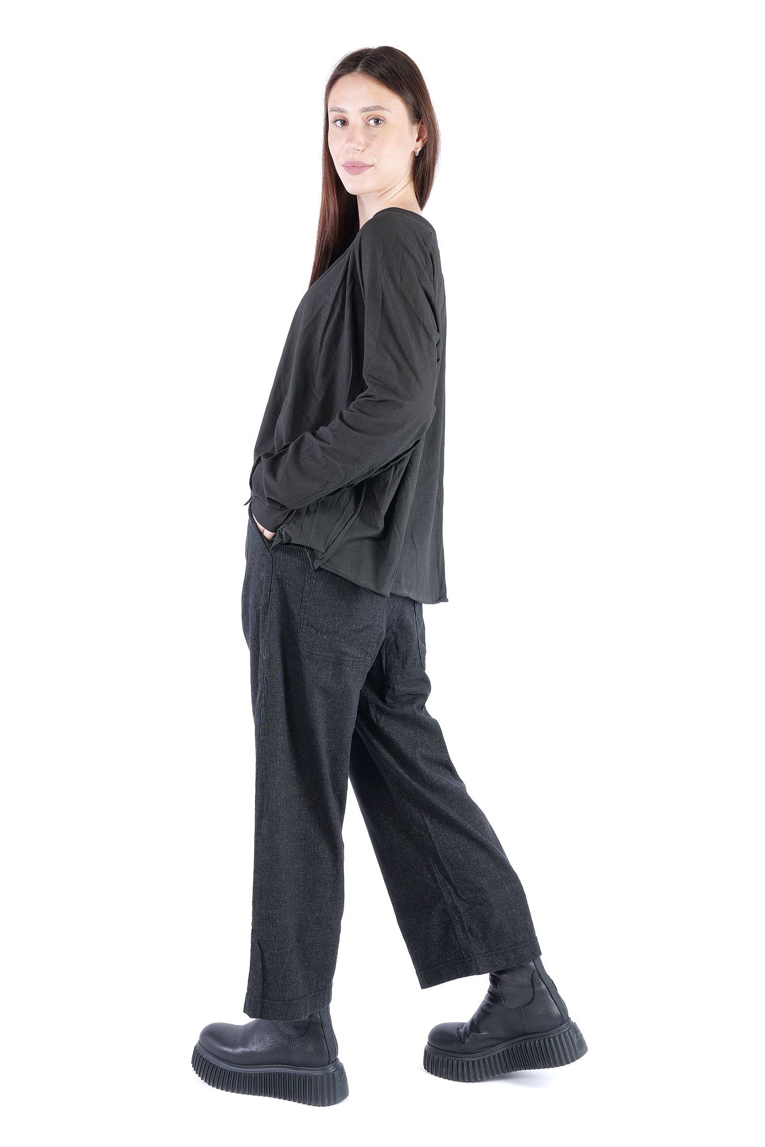Oversize Jerseypullover - Black cloud - 2262560506