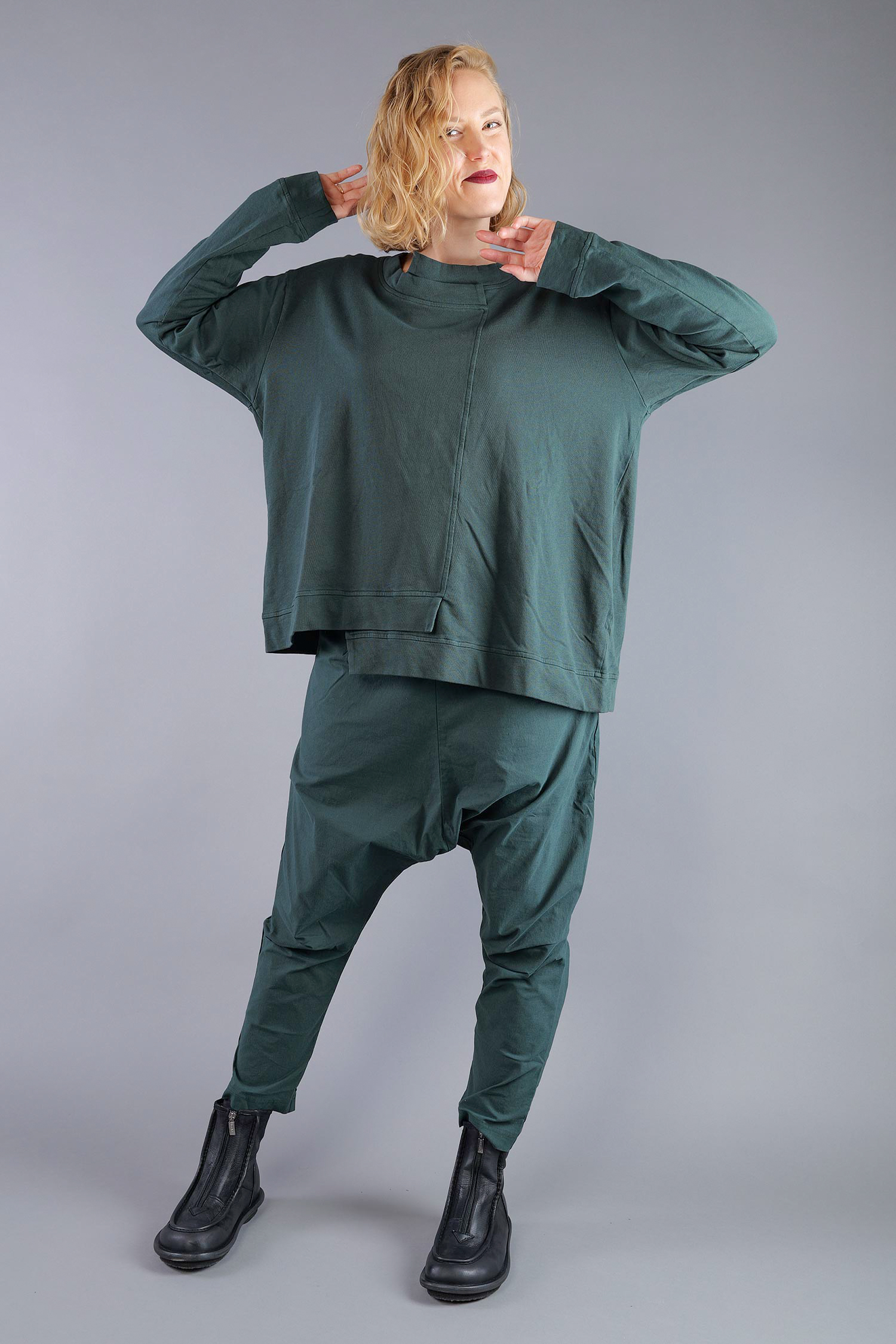 Asymmetrischer Sweater - Forest - 2263290501