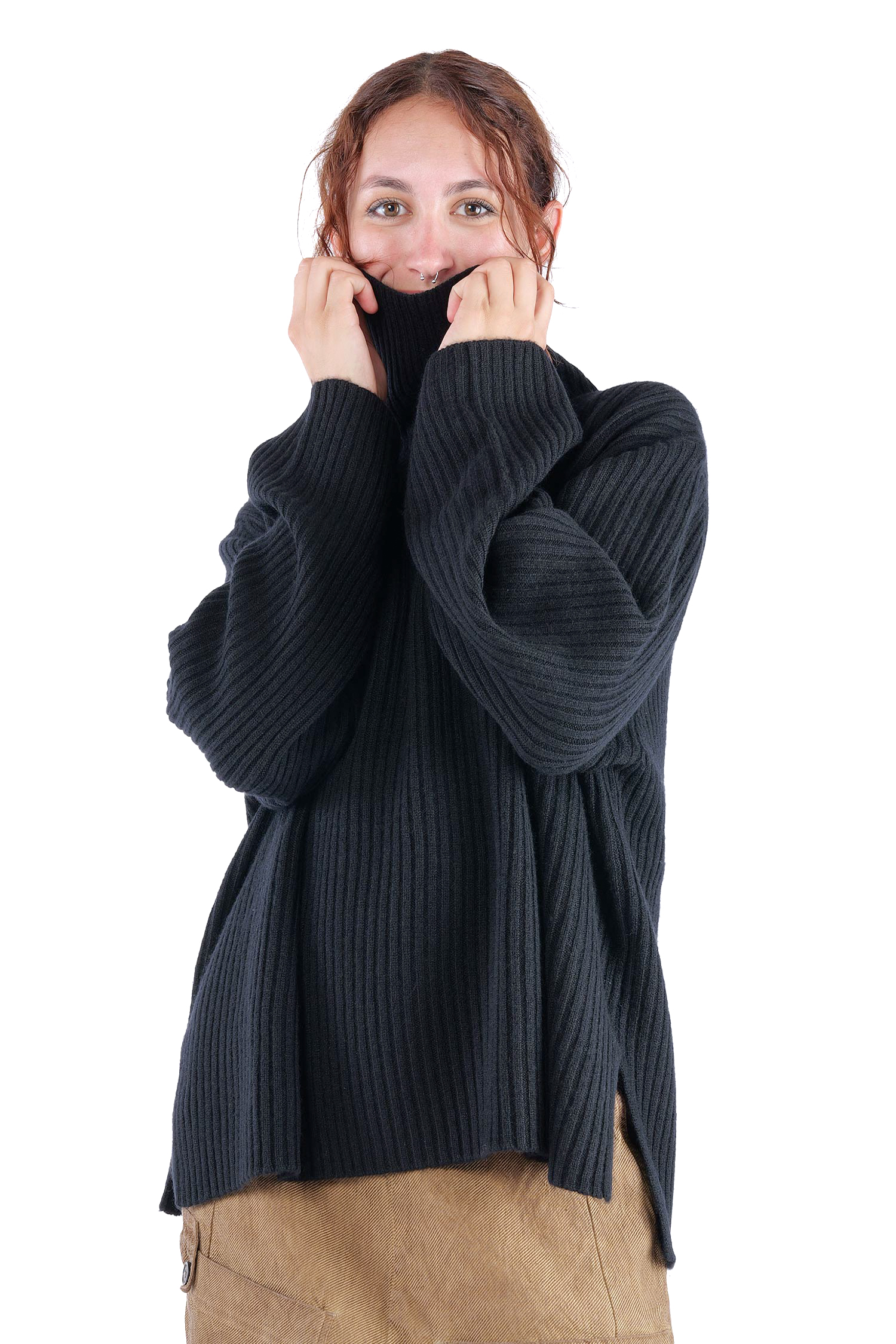 Kaschmir Pullover - Schwarz - 24107