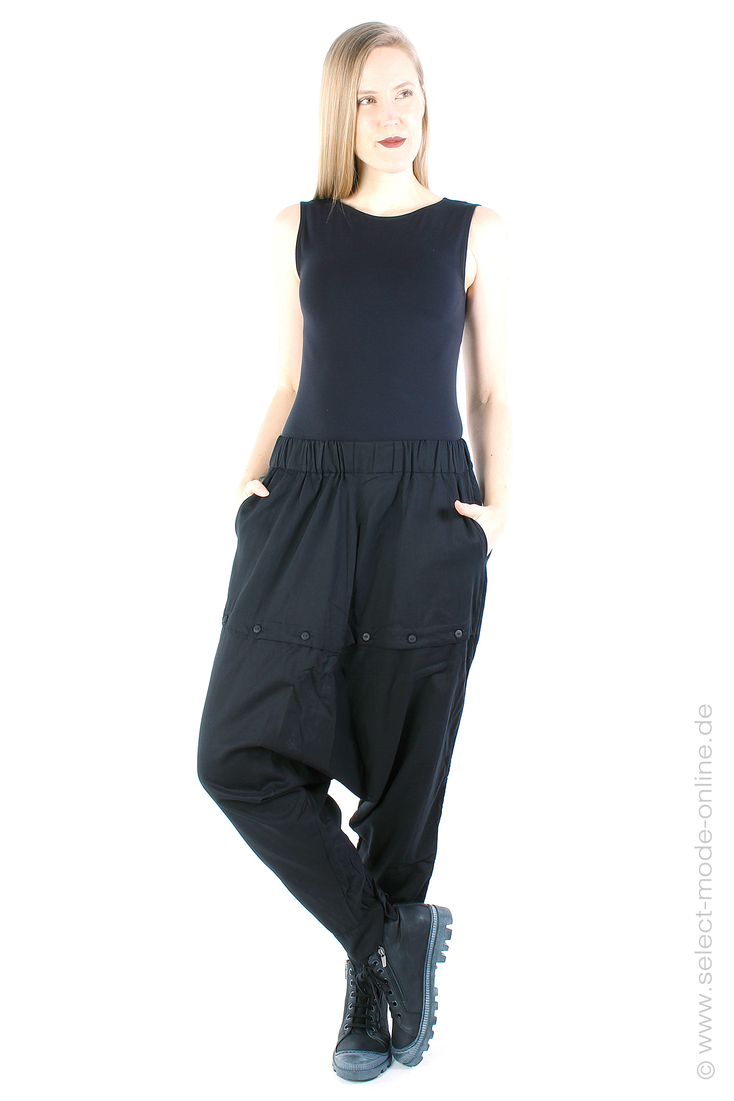 Double layered pants - Black - WALD