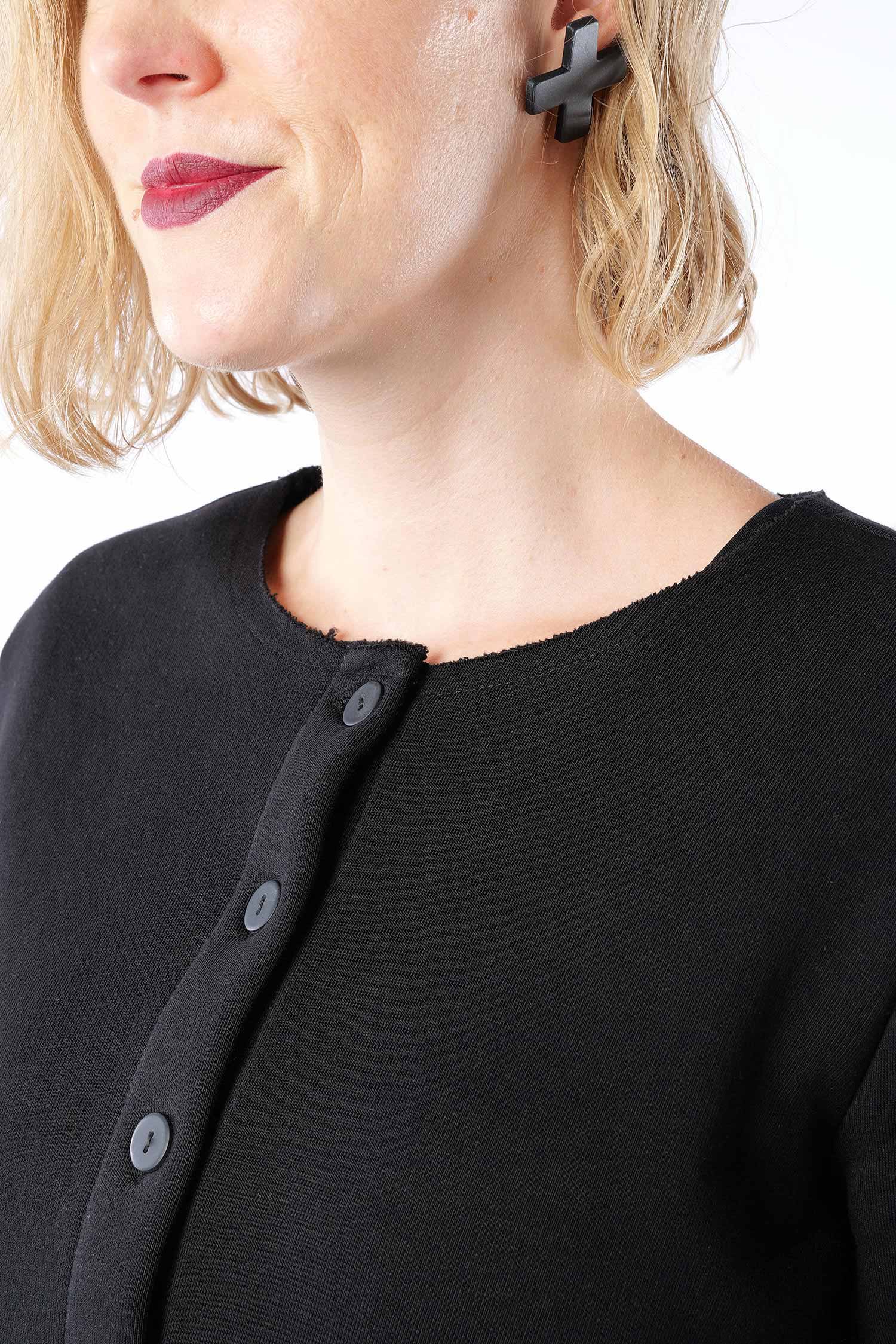 Kurze Sweatjacke - Schwarz - 2121