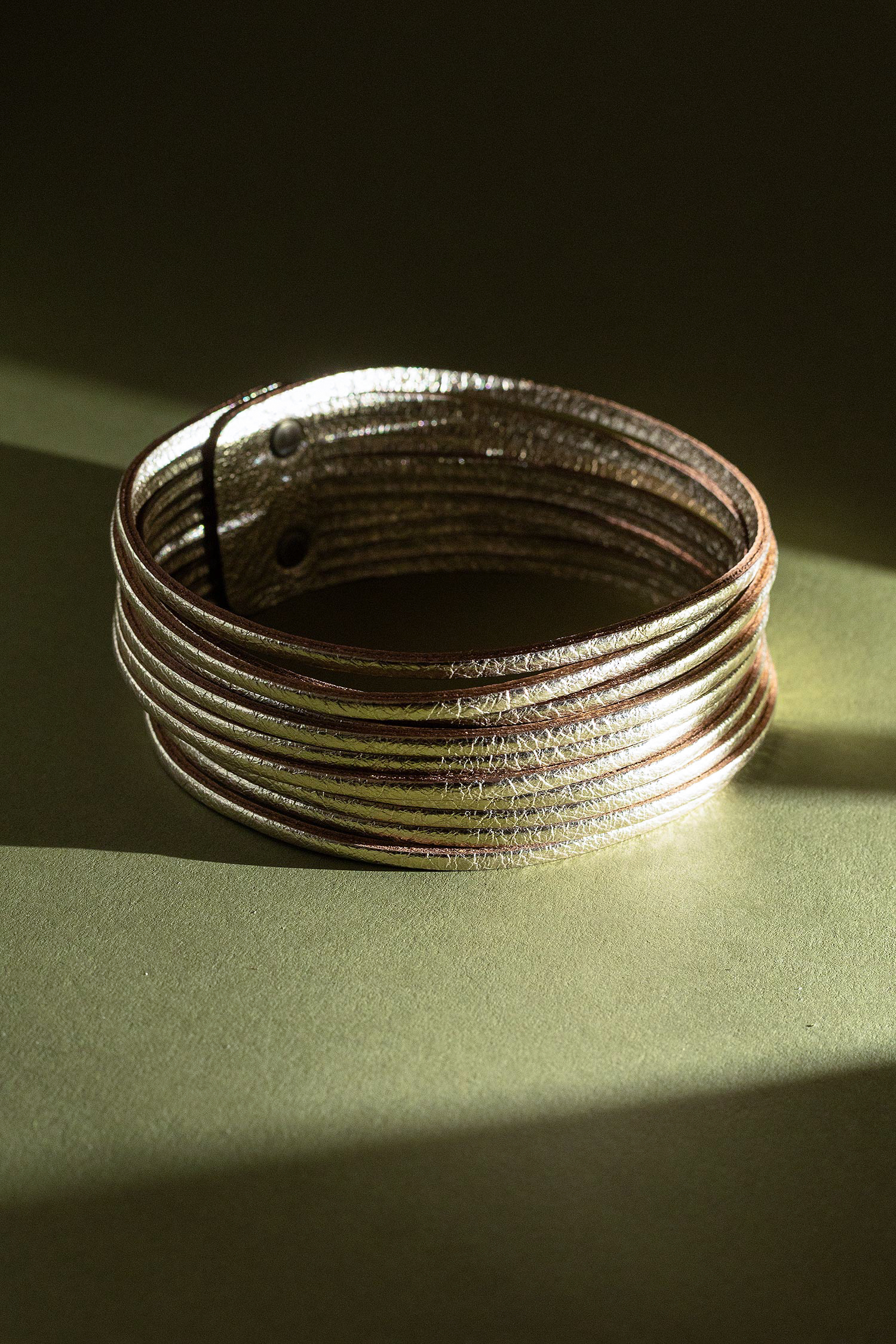 Leather Necklace - platin - Choker