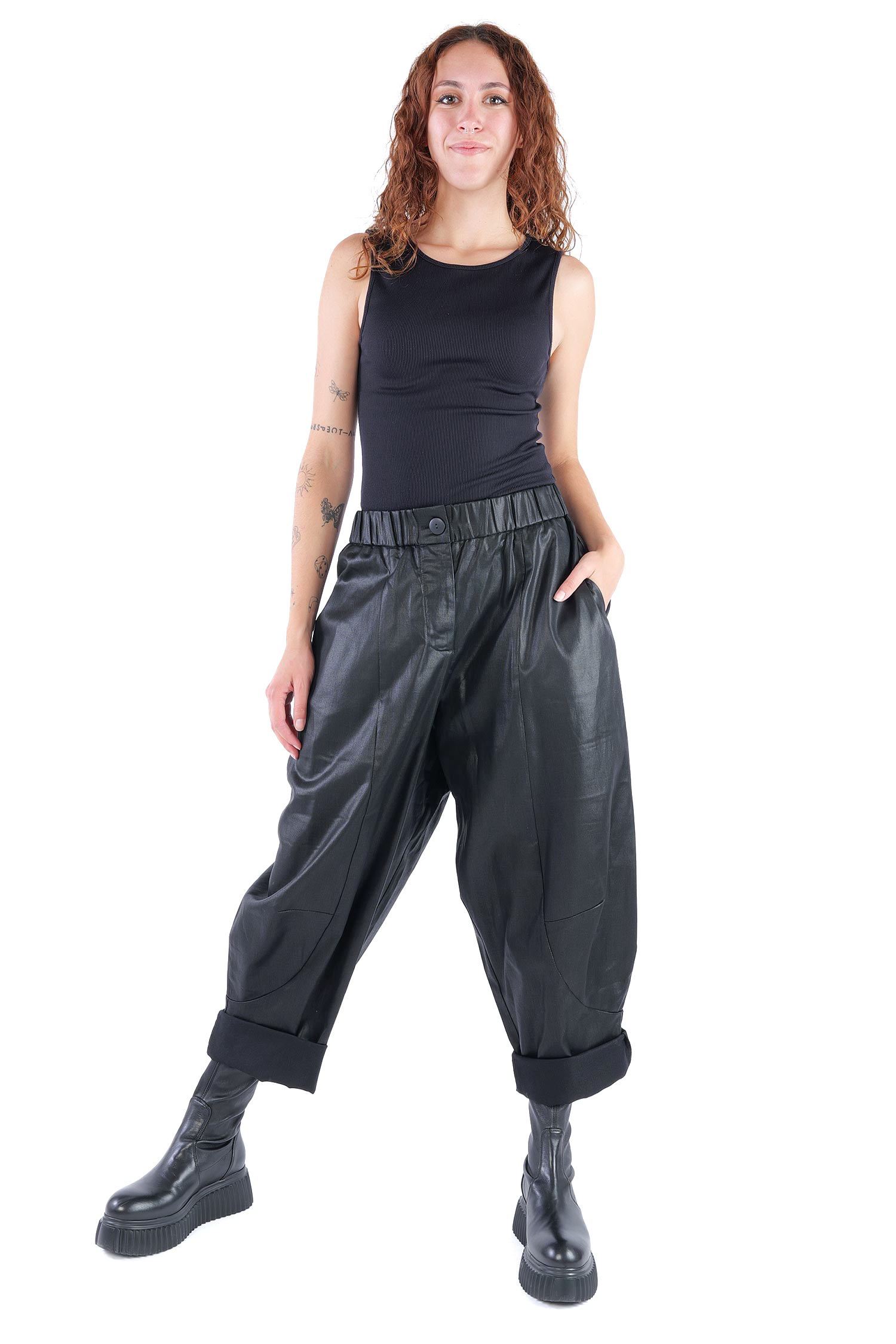 Coated pants - Black coated - Rundo