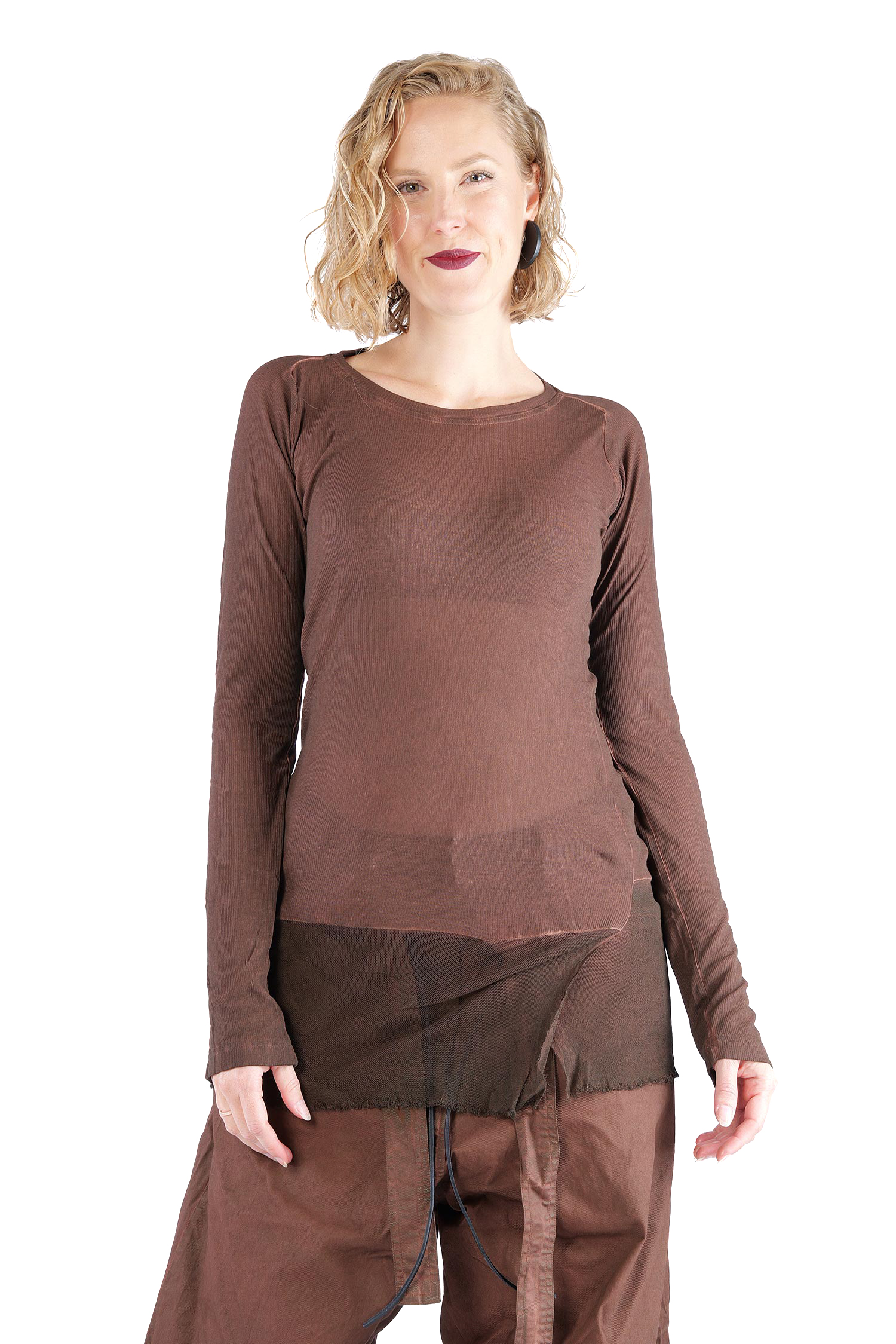 Longsleeve mit Tüll - Henna cloud - 2262340503