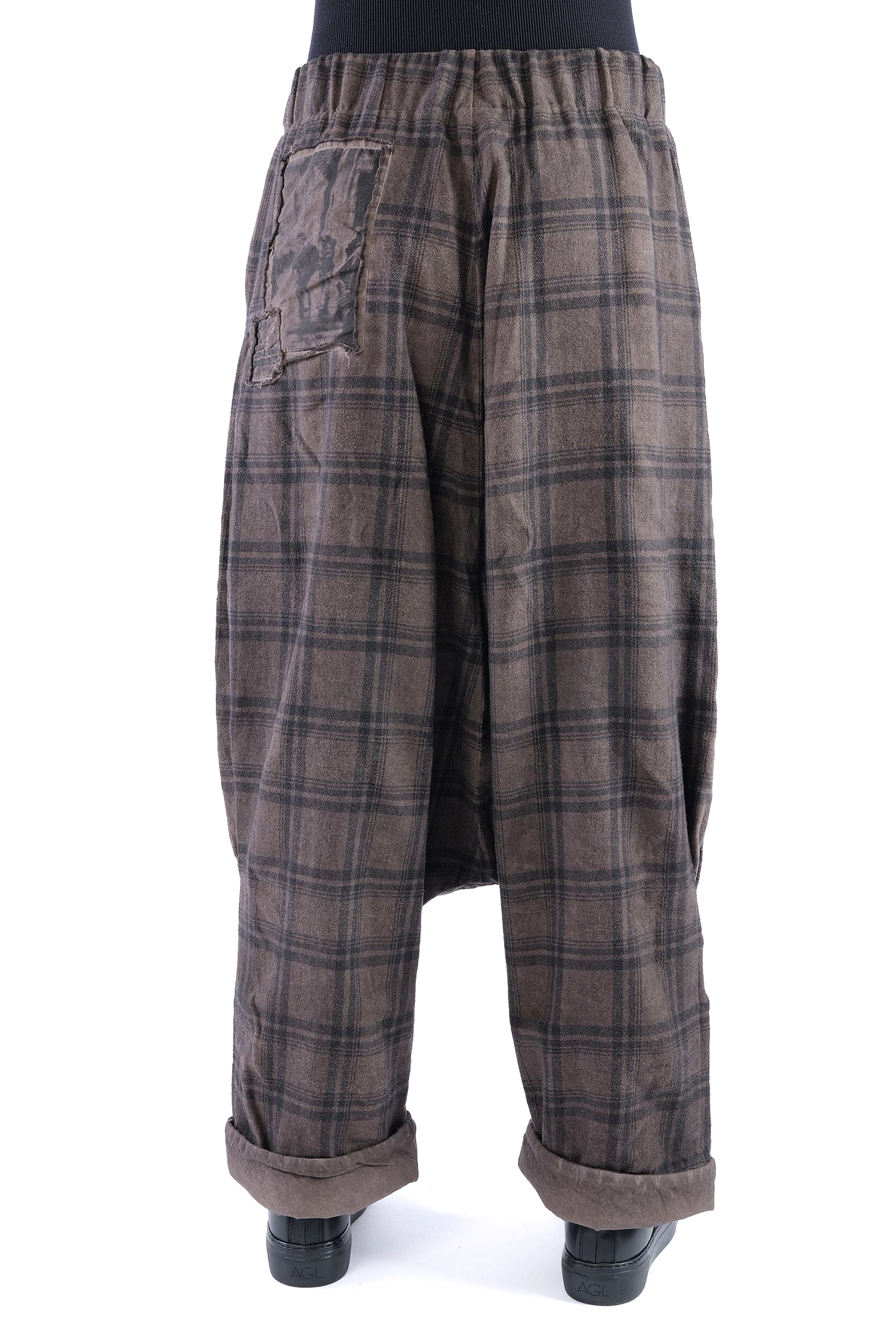 Flanell Hose - Truffle old dye check - Glano