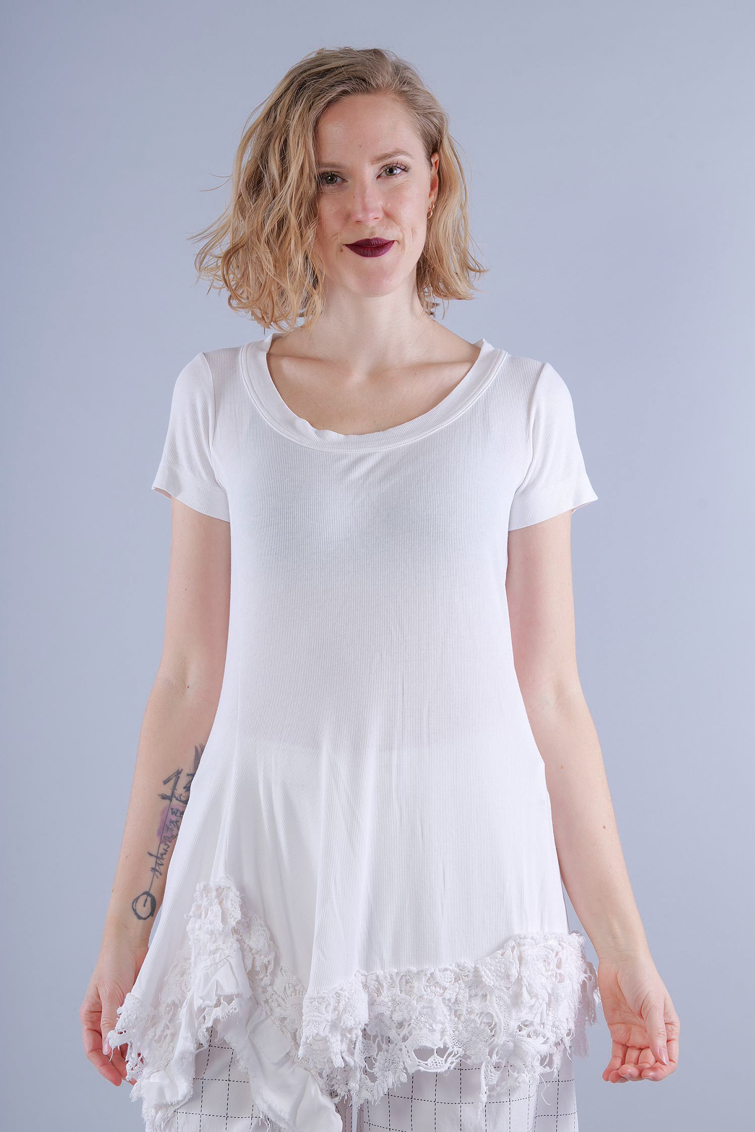 Top with lace - Seafoam fog - 1262180501