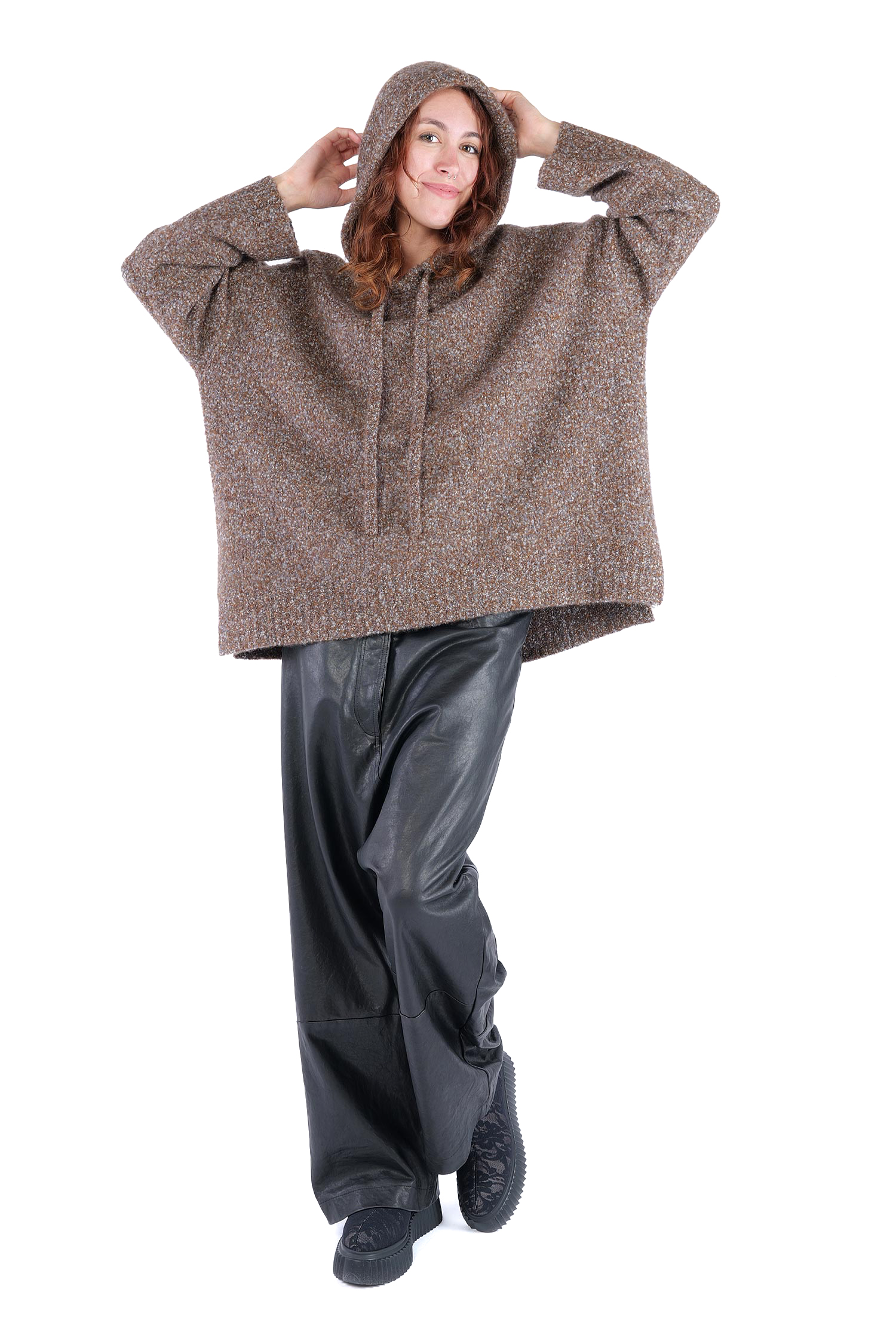 Bouclé Hoodie - Raven - 26146